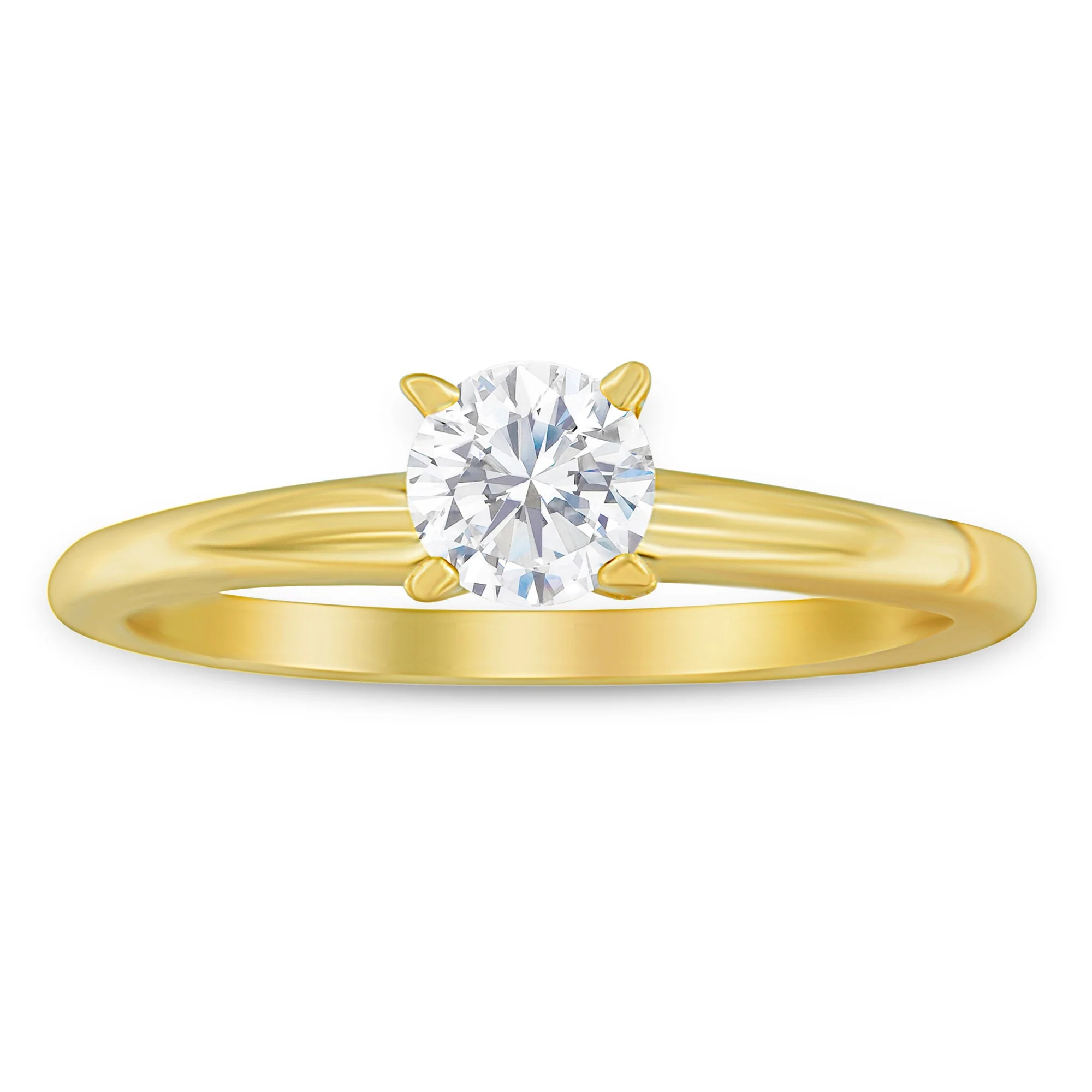 GIA Certified 14K Yellow Gold 1/2 Cttw Diamond Solitaire Engagement Ring (H Color, SI1 Clarity) - Size 6 - Image 9