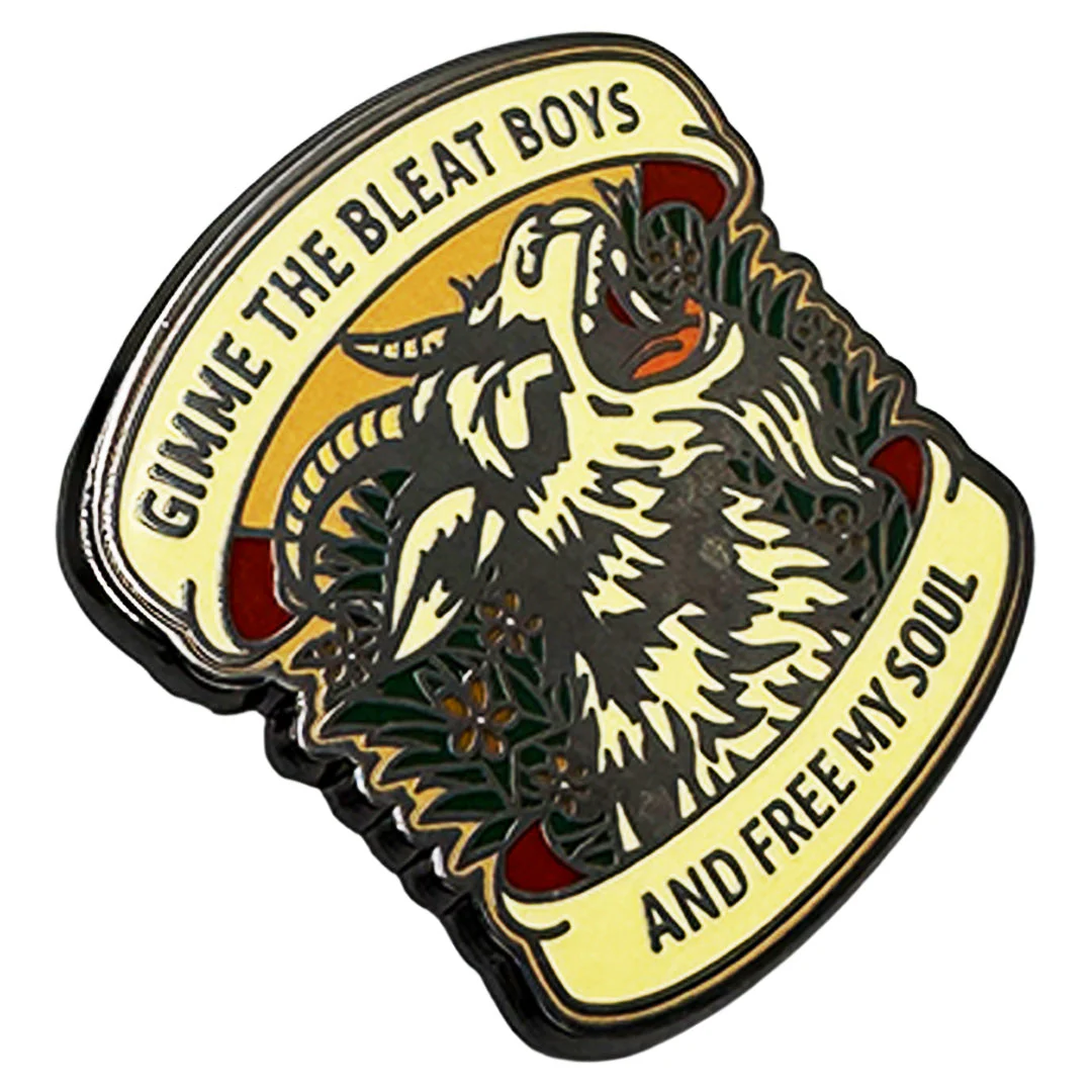 Gimme the Bleat Boys and Free My Soul Enamel Pin - Image 2