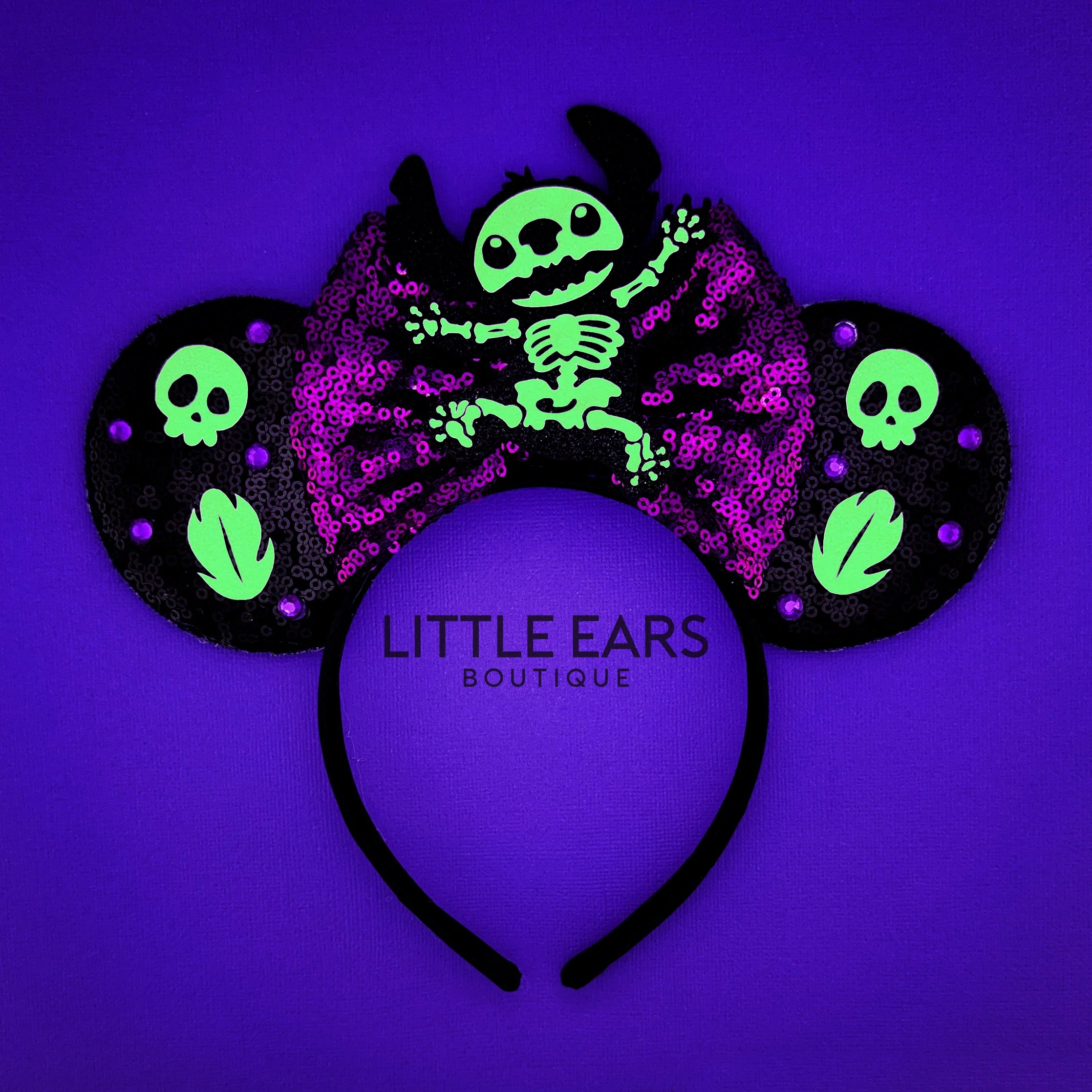 Glow In The Dark Stitch Mickey Ears