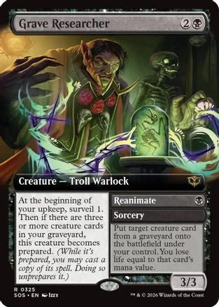 Grave Researcher (Extended Art) (SOS-085) - Secrets of Strixhaven Foil