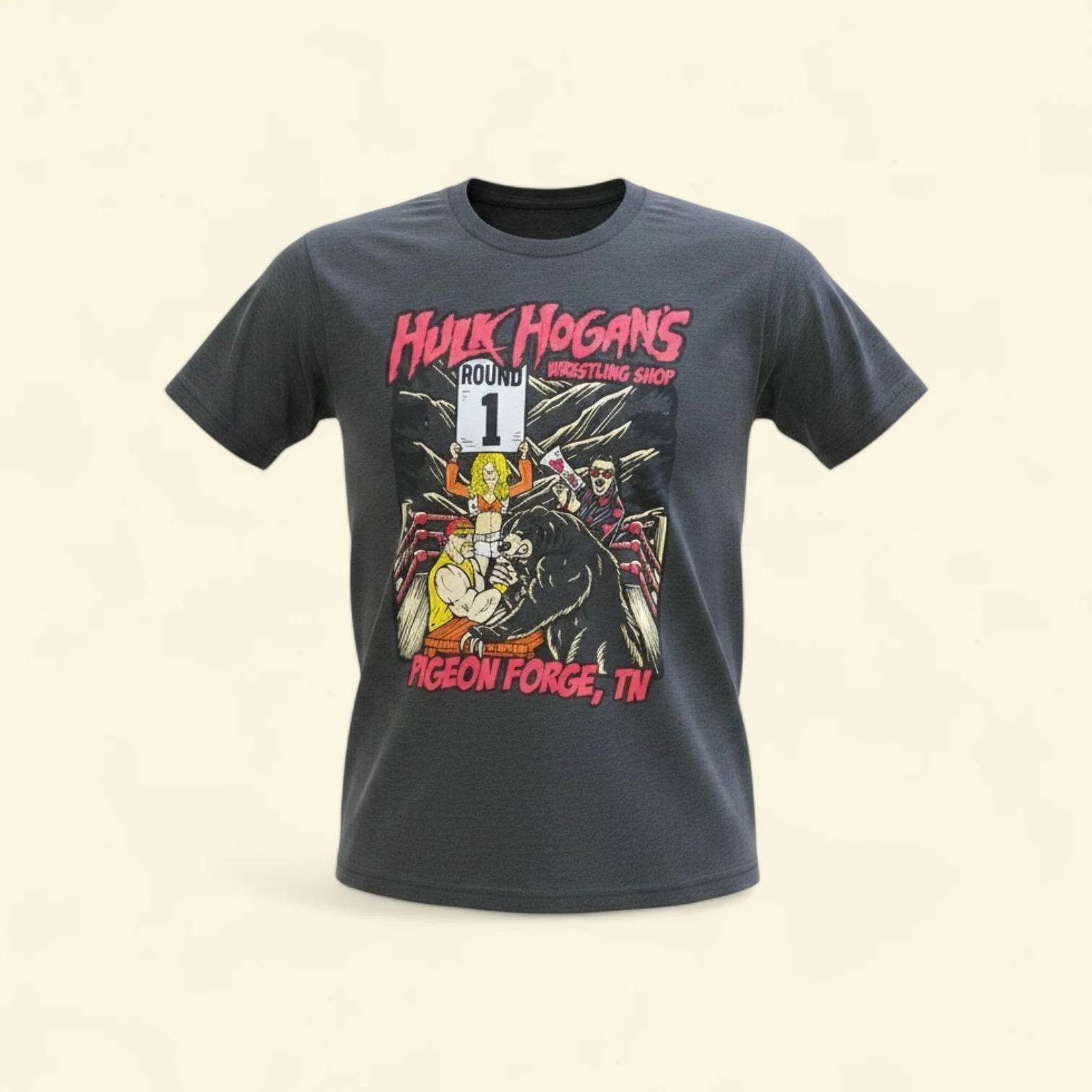 Gray Bear Arm Wrestling Shop Adult T-Shirt - Image 3