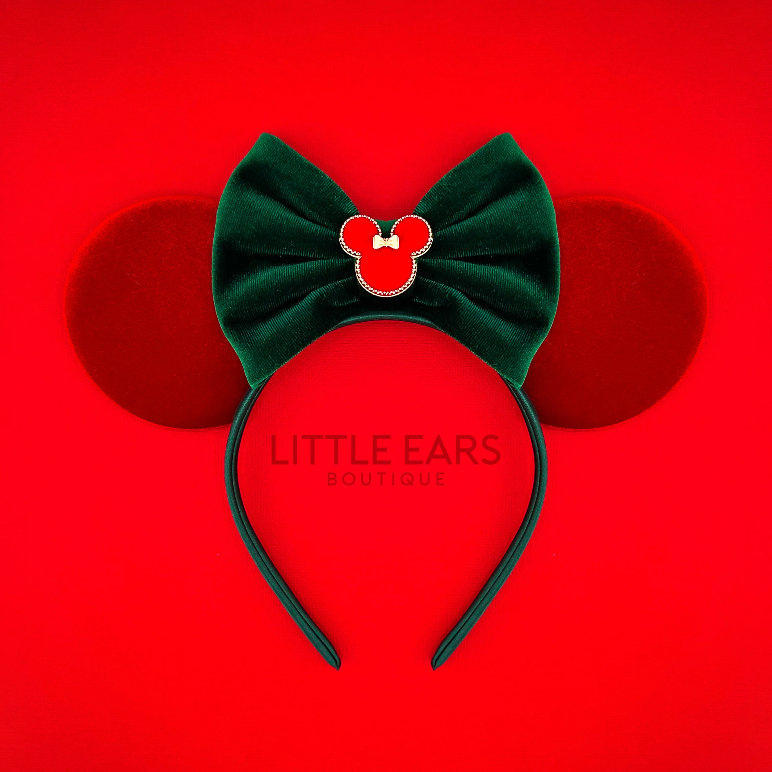 Green Bow Christmas Minnie Ears