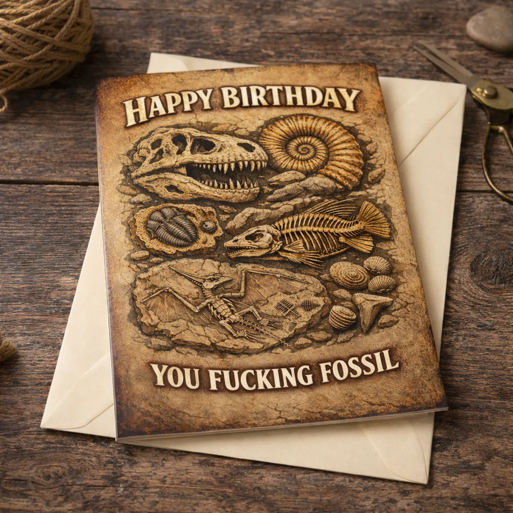 Happy Birthday You F--king Fossil Card - Image 2