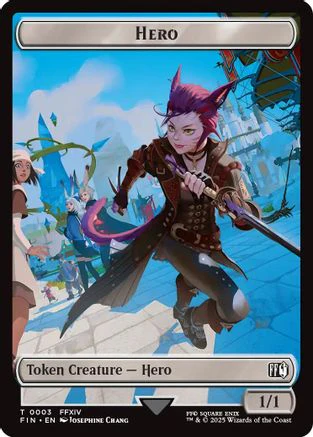 Hero (0003) // Treasure Double-Sided Token (FIN-3 // 23) - FINAL FANTASY Foil