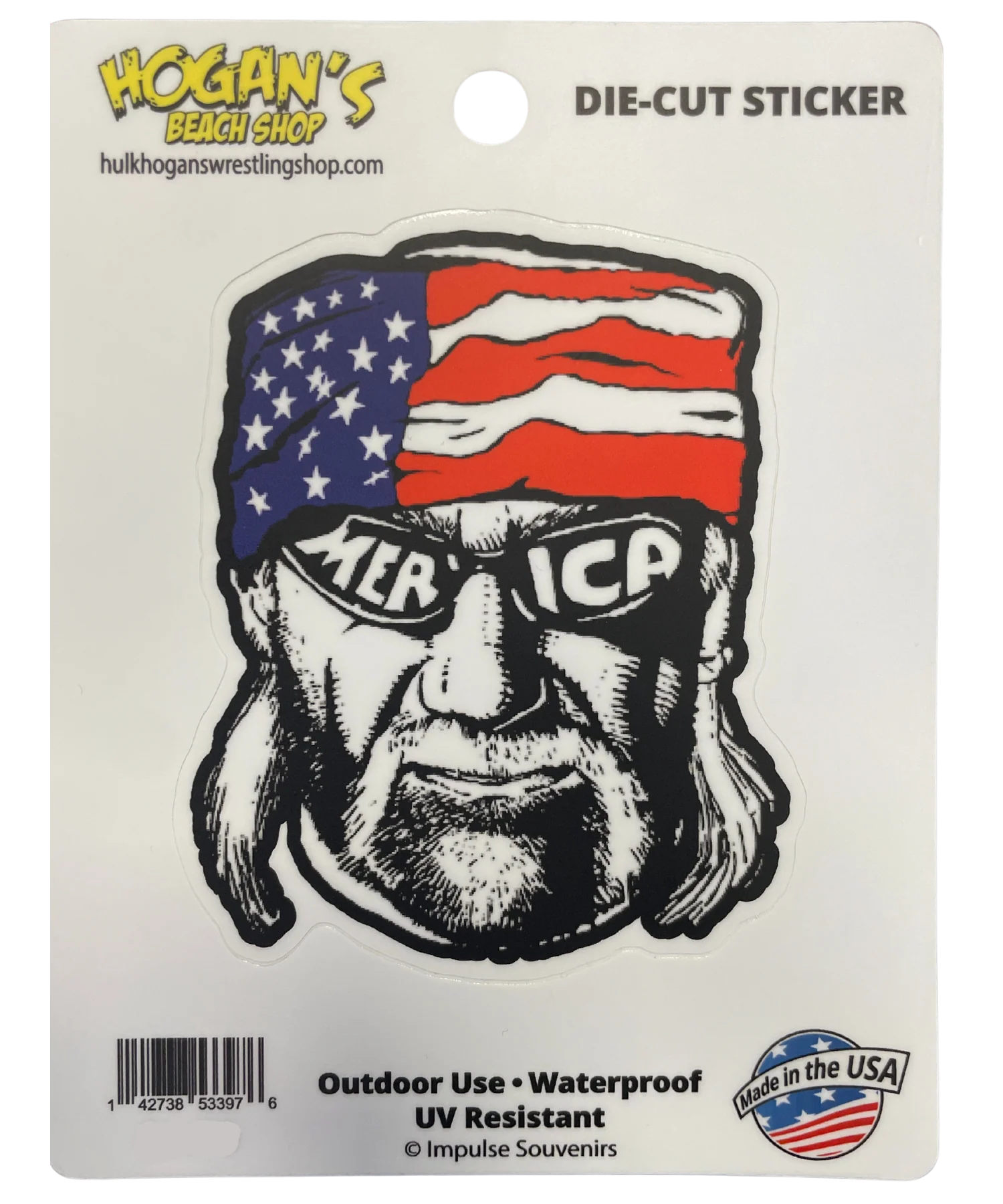 Hollywood Hulk Hogan Merica Die-Cut Sticker