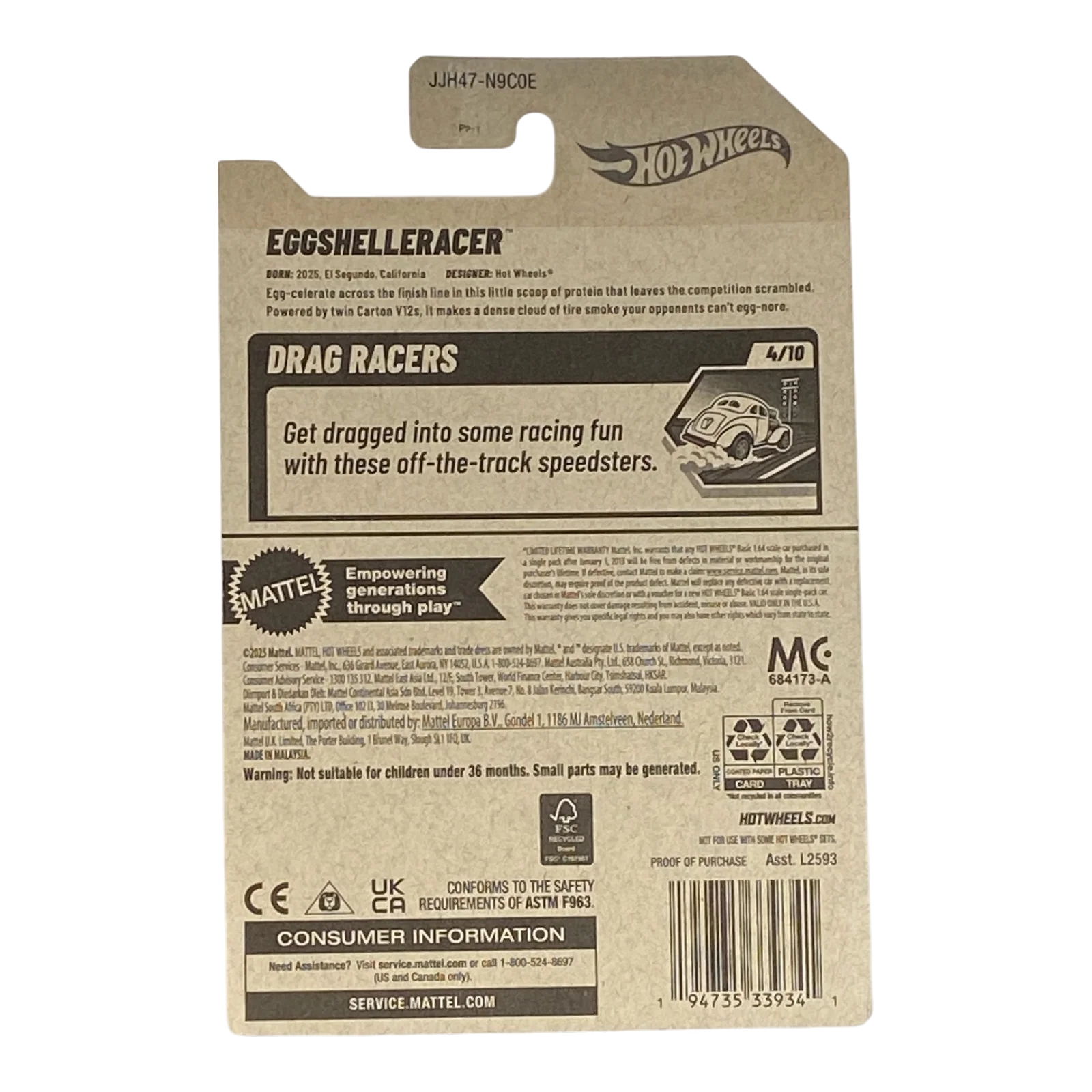 Hot Wheels EggShelleRacer - Drag Racers Series 4/10 - Image 2
