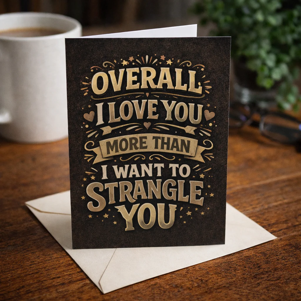 I Love You More Than I Want To Strangle You Card - Image 2