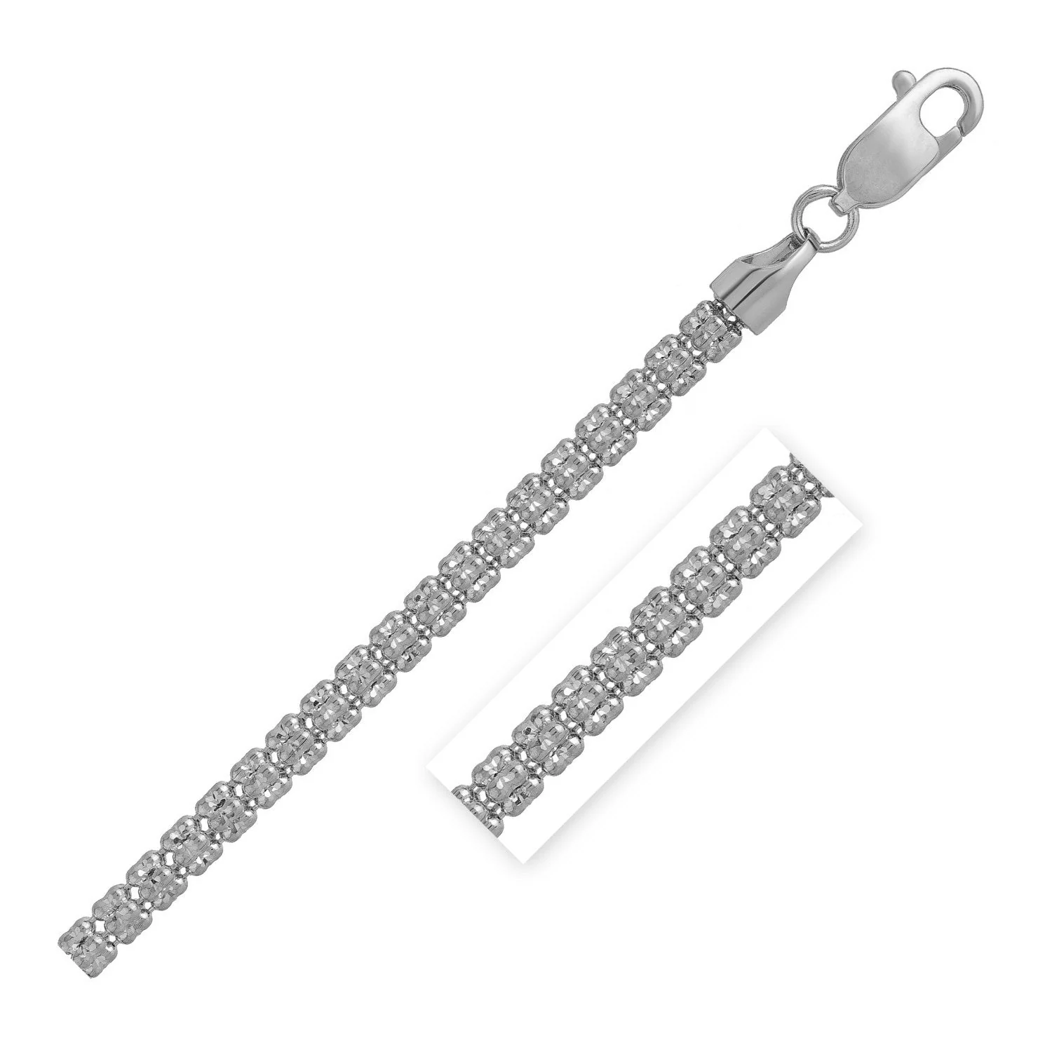 Ice Barrel Chain in 14k White Gold (3.10 mm) - Image 4