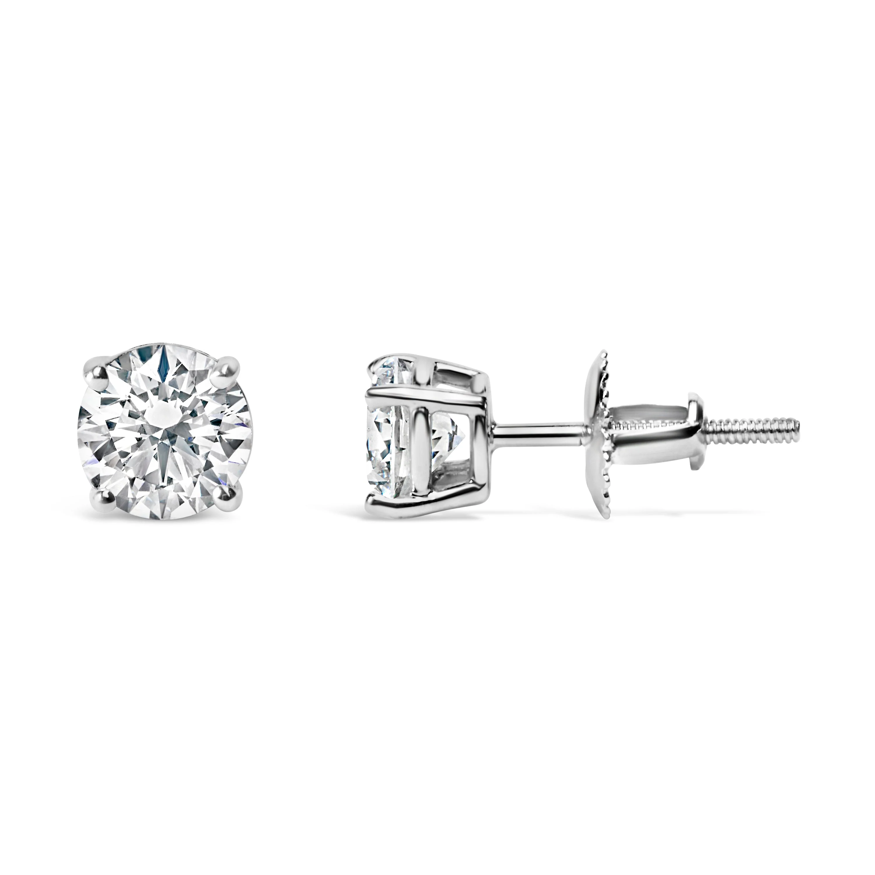 IGI Certified 14K White Gold 1 1/2 Cttw Lab Grown Diamond Solitaire Stud Earrings with Screwbacks (H-I Color, VS1-VS2 Clarity) - Image 8