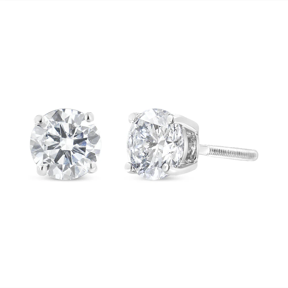 IGI Certified 14K White Gold 1 1/2 Cttw Lab Grown Diamond Solitaire Stud Earrings with Screwbacks (H-I Color, VS1-VS2 Clarity) - Image 9