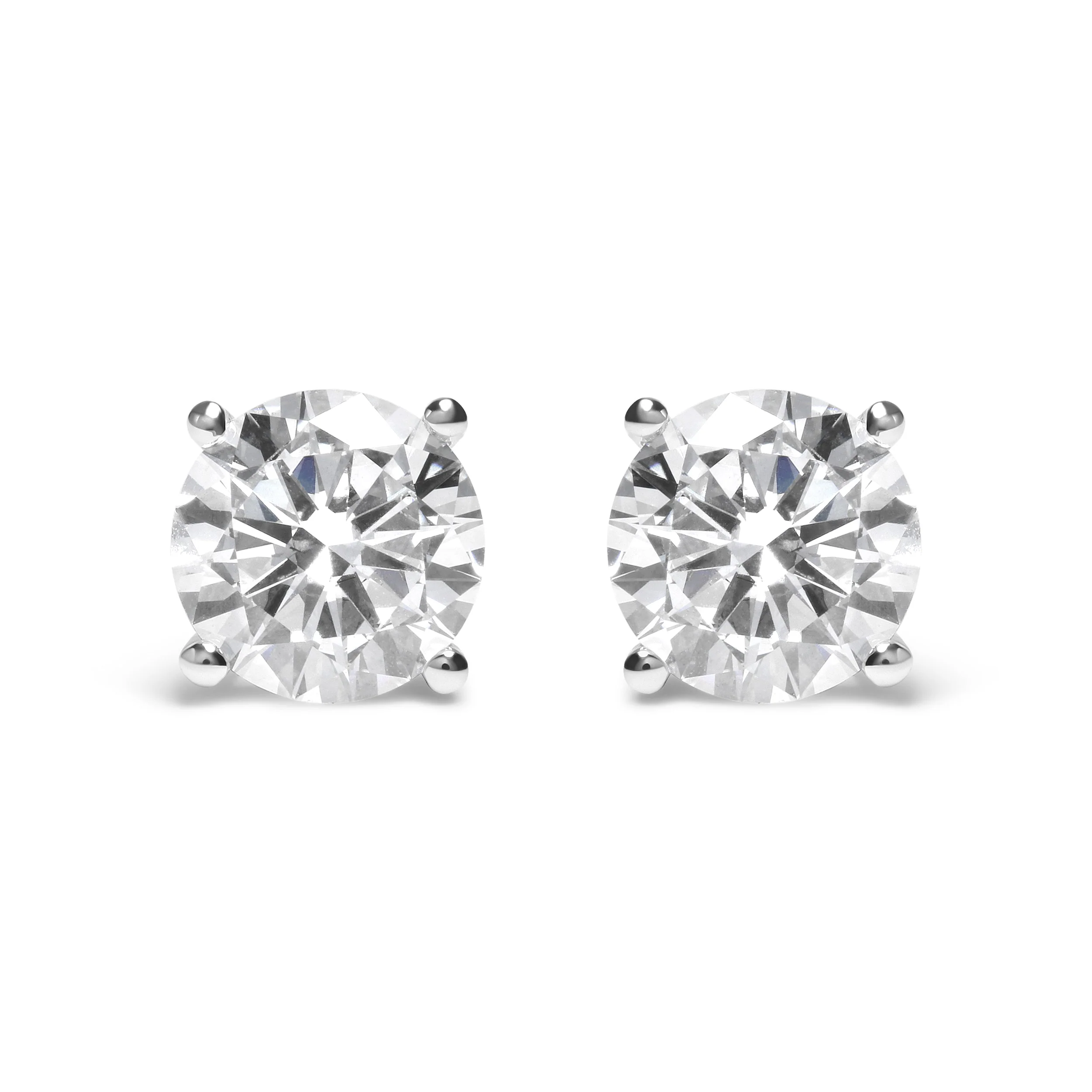 IGI Certified 14K White Gold 5.00 Cttw Round Brilliant-Cut Lab Grown Diamond Classic 4-Prong Stud Earrings with Screw Backs (F-G Color, SI1 Clarity) - Image 5