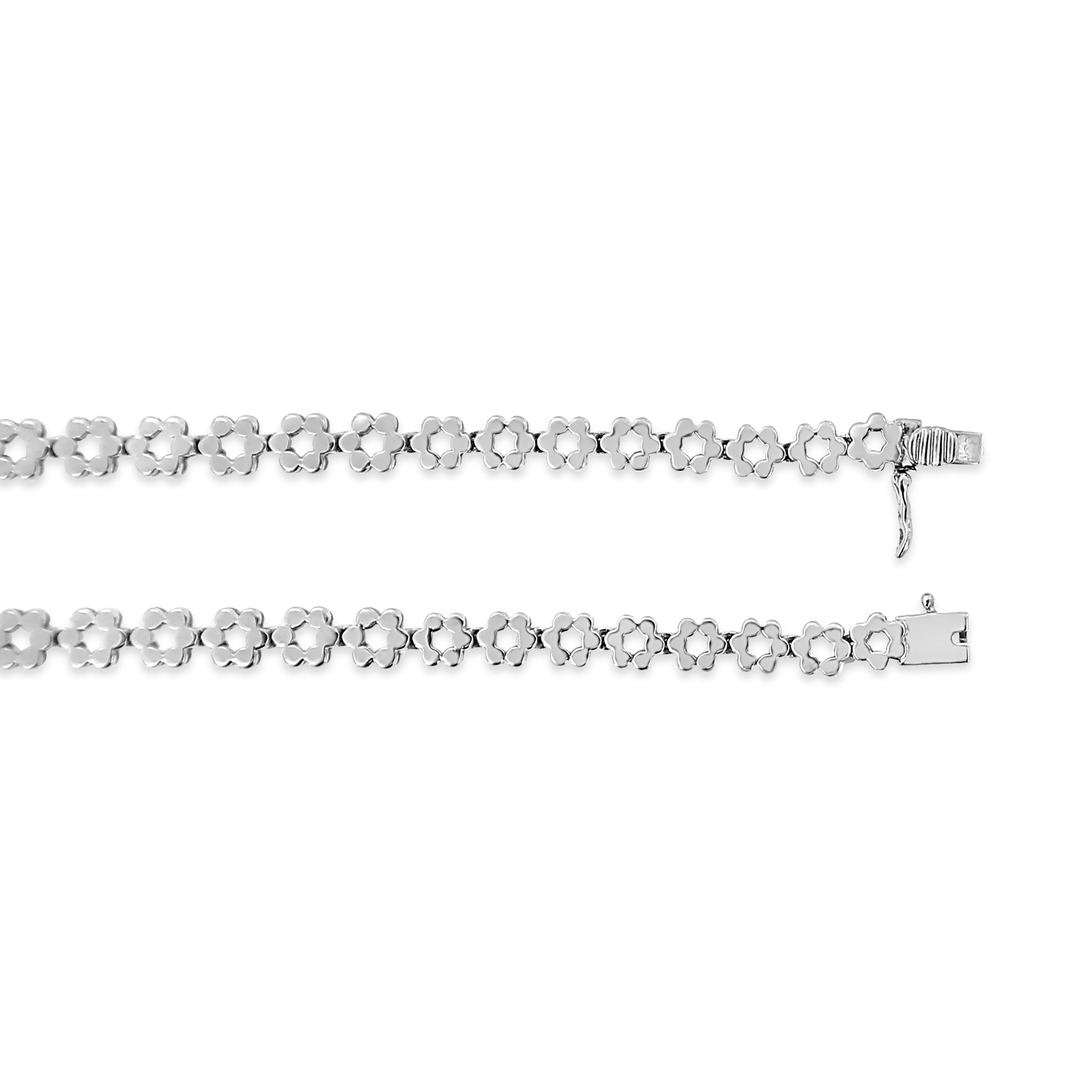 IGI Certified 14K White Gold 8.0 Cttw Pave Set Round-Cut Diamond Cluster Graduating Riviera Statement Necklace (H-I Color, I1 Clarity) - Image 10
