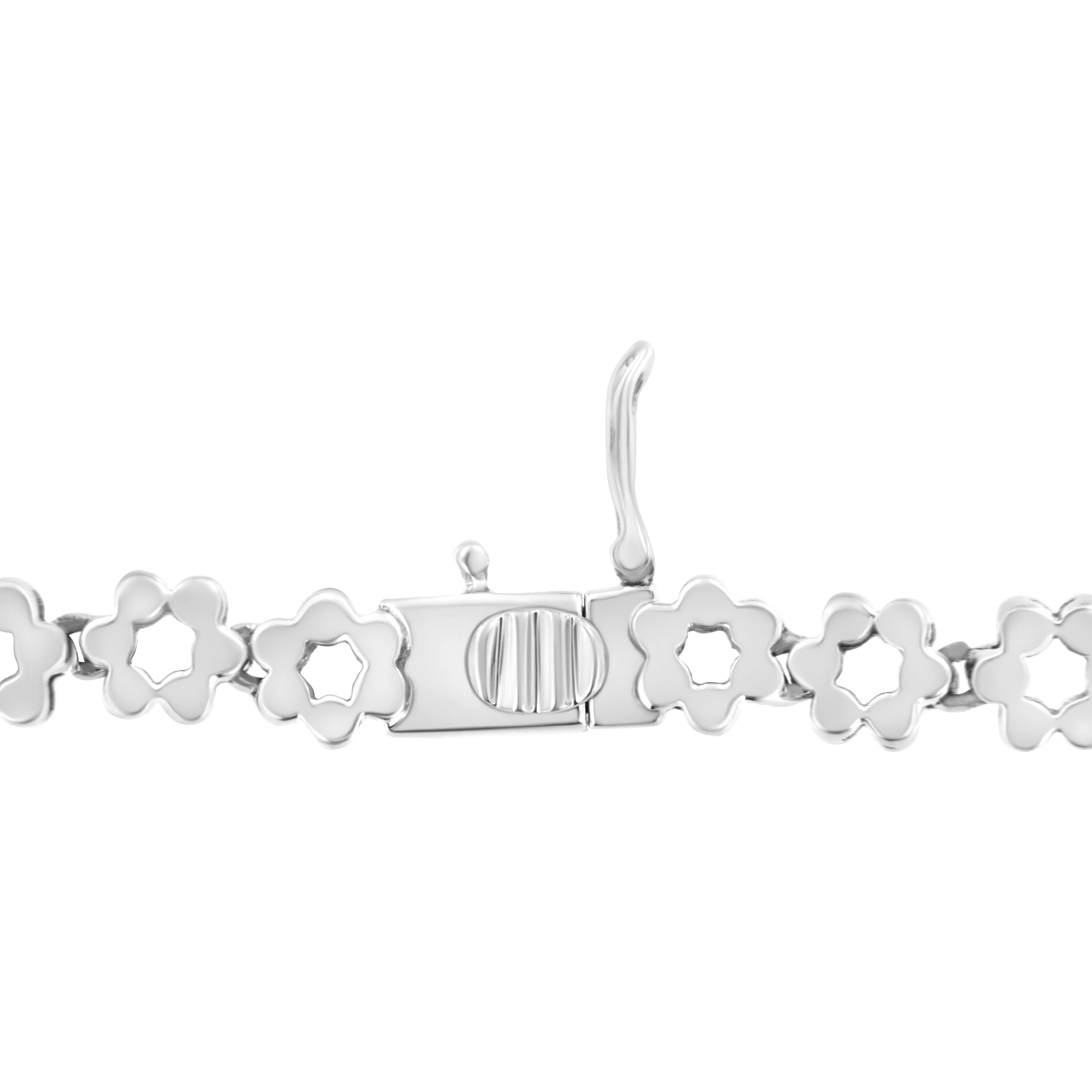 IGI Certified 14K White Gold 8.0 Cttw Pave Set Round-Cut Diamond Cluster Graduating Riviera Statement Necklace (H-I Color, I1 Clarity) - Image 5