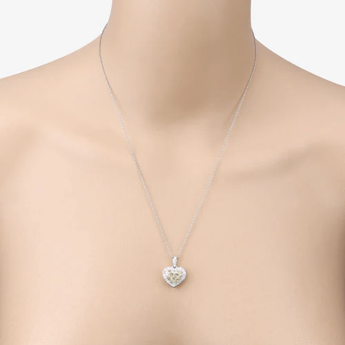 IGI Certified 4.51 Carat Genuine Light Yellow Diamond Center and 0.45cttw White Diamond 18K White Gold Pendant (4.96cttw) - Image 9
