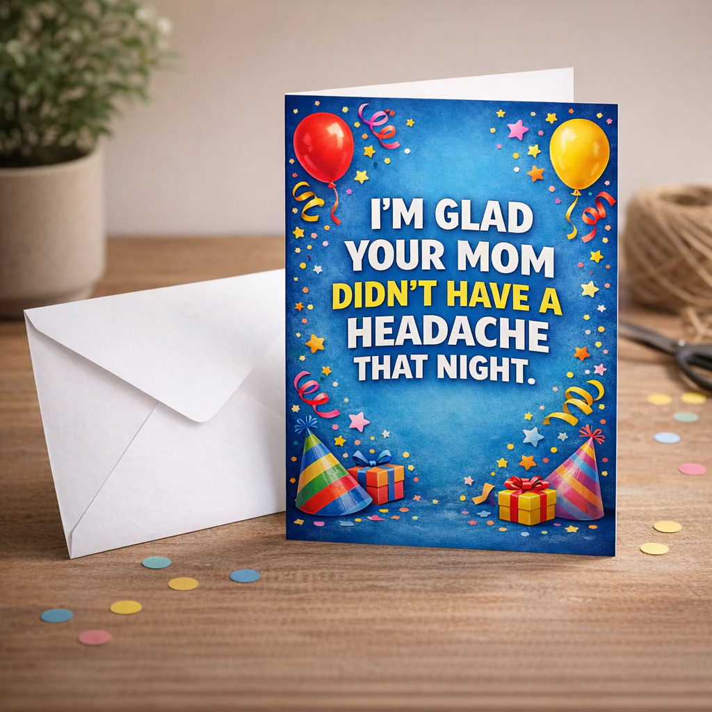 I'm Glad Your Mom Didn't Have a Headache Birthday Card - Image 2