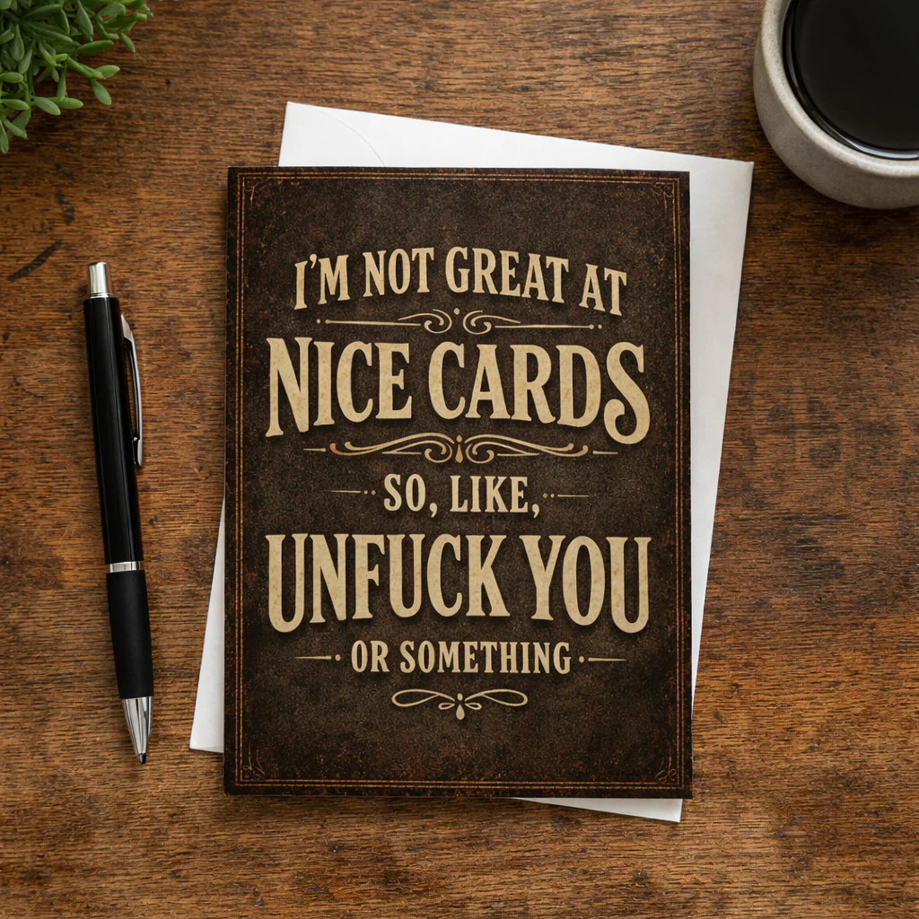 I'm Not Great at Nice Cards Card - Image 2