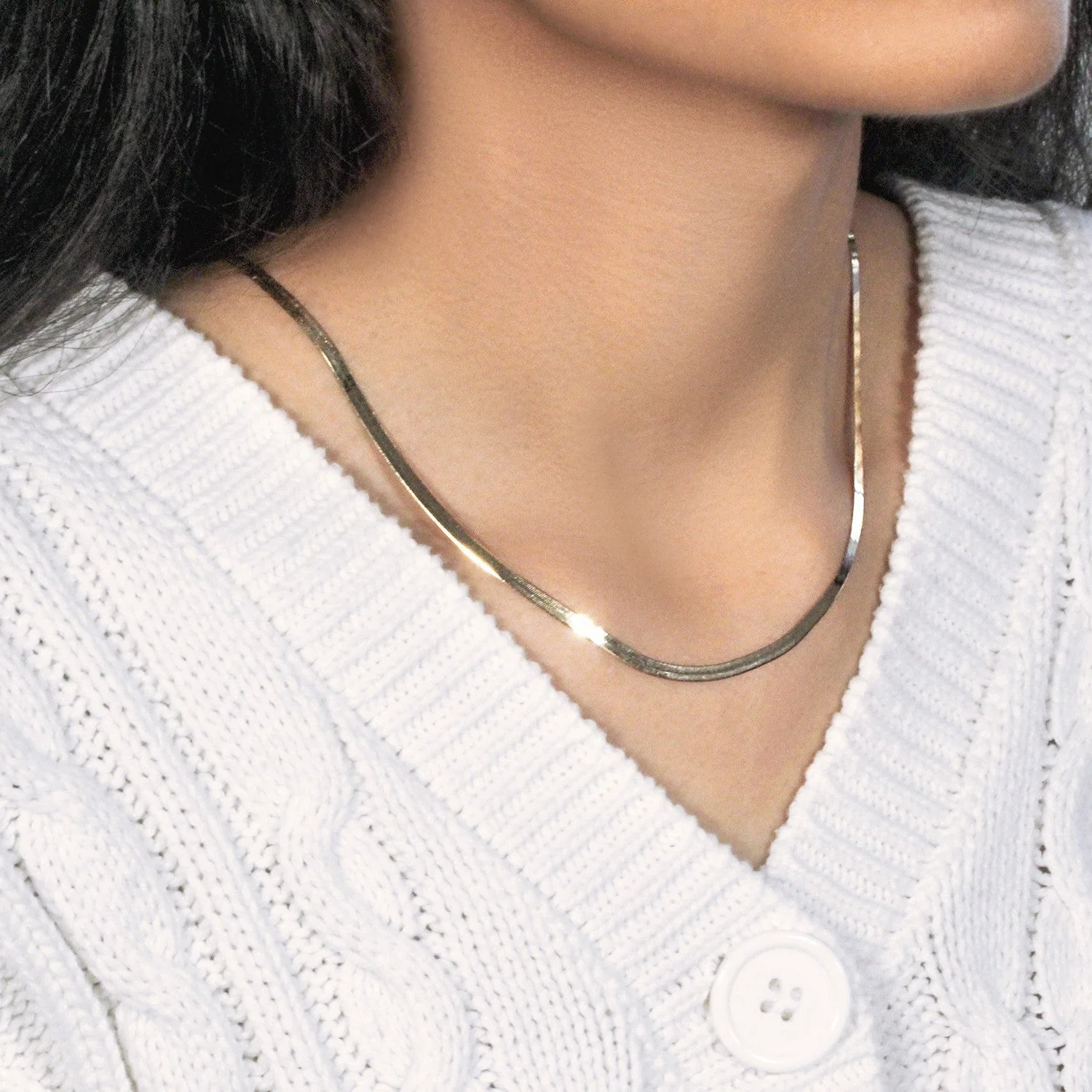 Imperial Herringbone Chain in 10k Yellow Gold (2.80 mm) - Image 11