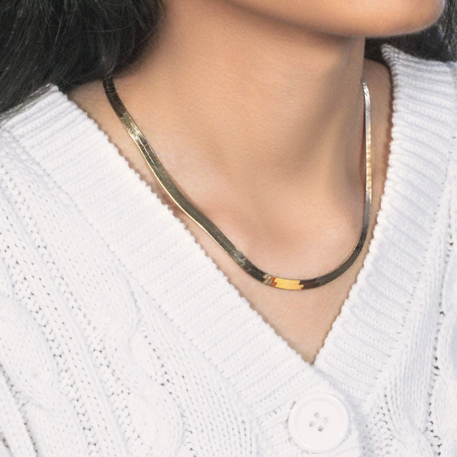 Imperial Herringbone Chain in 10k Yellow Gold (5.00 mm) - Image 7