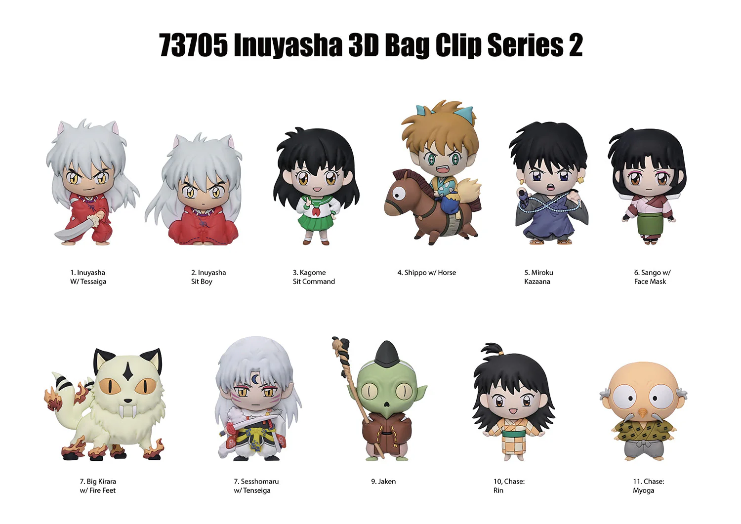 Inuyasha 25th Anniversary 3D Foam Bag Clip – Series 2 Blind Box - Image 3