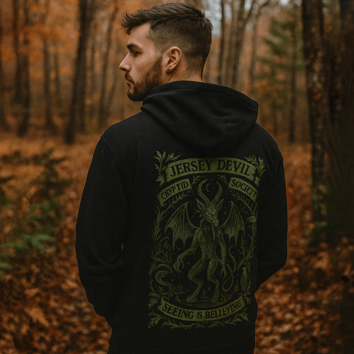 Jersey Devil Cryptid Society Zip Up Hoodie - Image 3