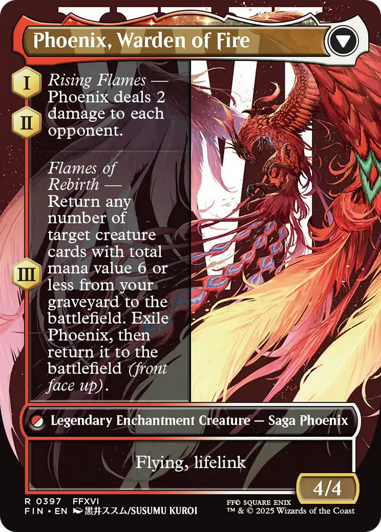 Joshua, Phoenix's Dominant // Phoenix, Warden of Fire (FIN-397) - FINAL FANTASY: (enchantment) (Borderless) Foil - Image 2