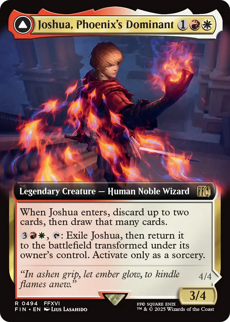 Joshua, Phoenix's Dominant // Phoenix, Warden of Fire (FIN-494) - FINAL FANTASY: (enchantment, Extended Art) - Image 6