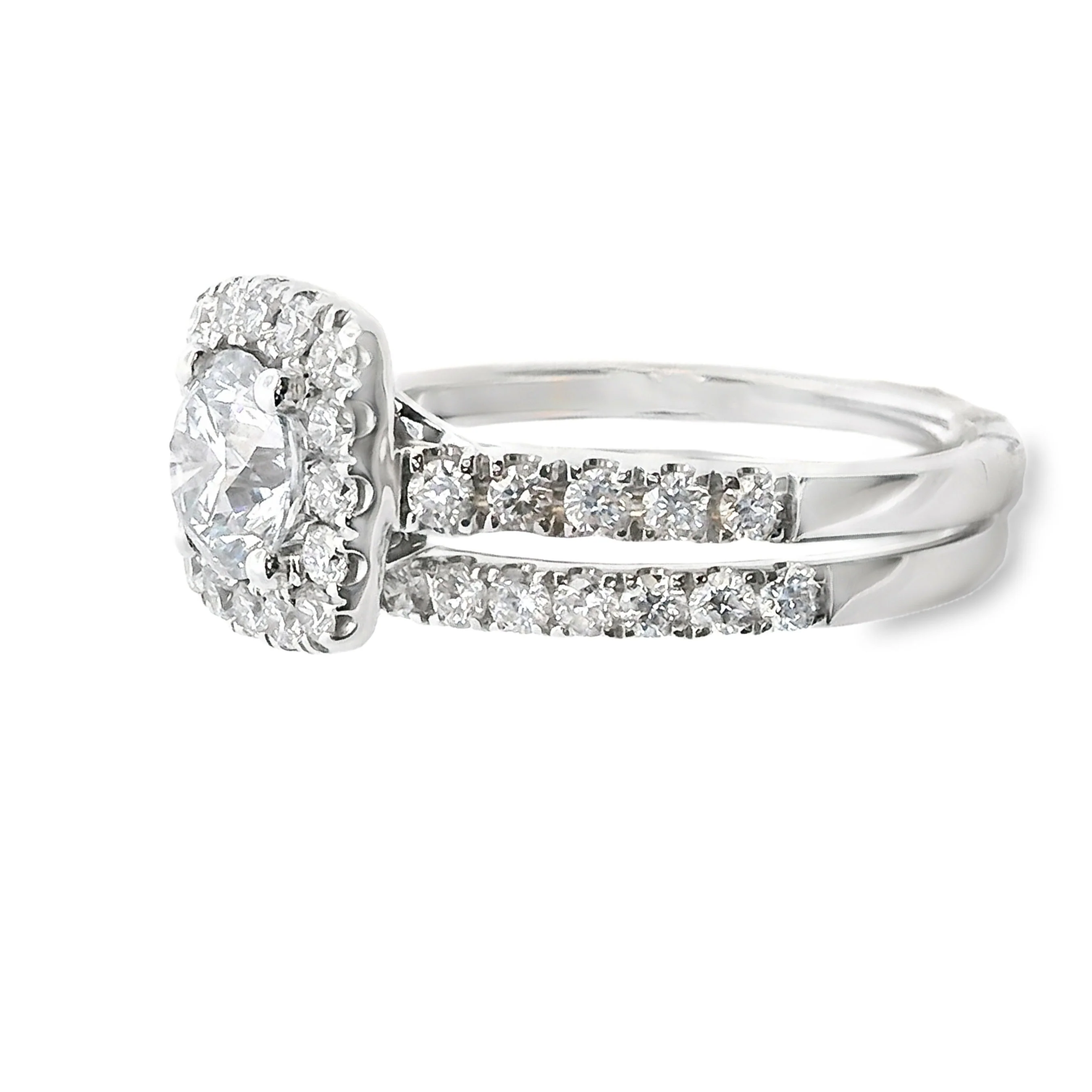 Lab Grown Diamond Engagement Ring Set 10KT White Gold - Image 2