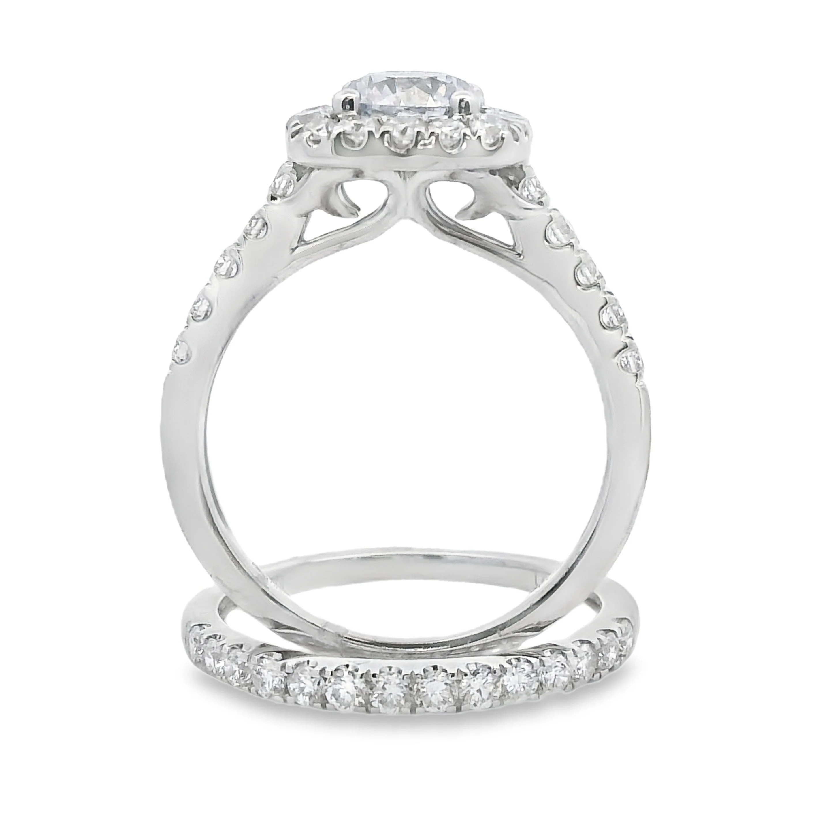 Lab Grown Diamond Engagement Ring Set 10KT White Gold - Image 3