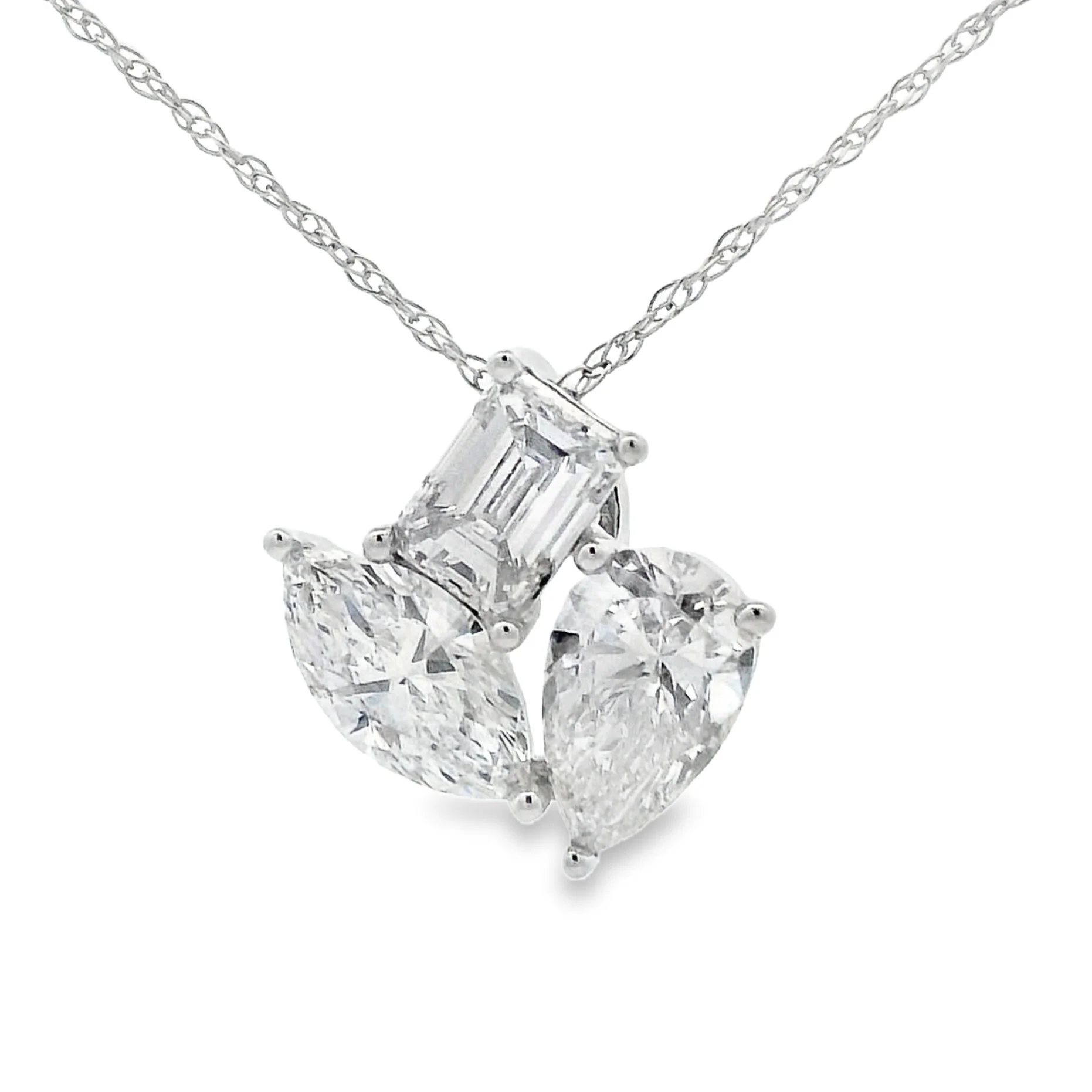 Lab Grown Diamond Fashion Pendants 14KT White Gold