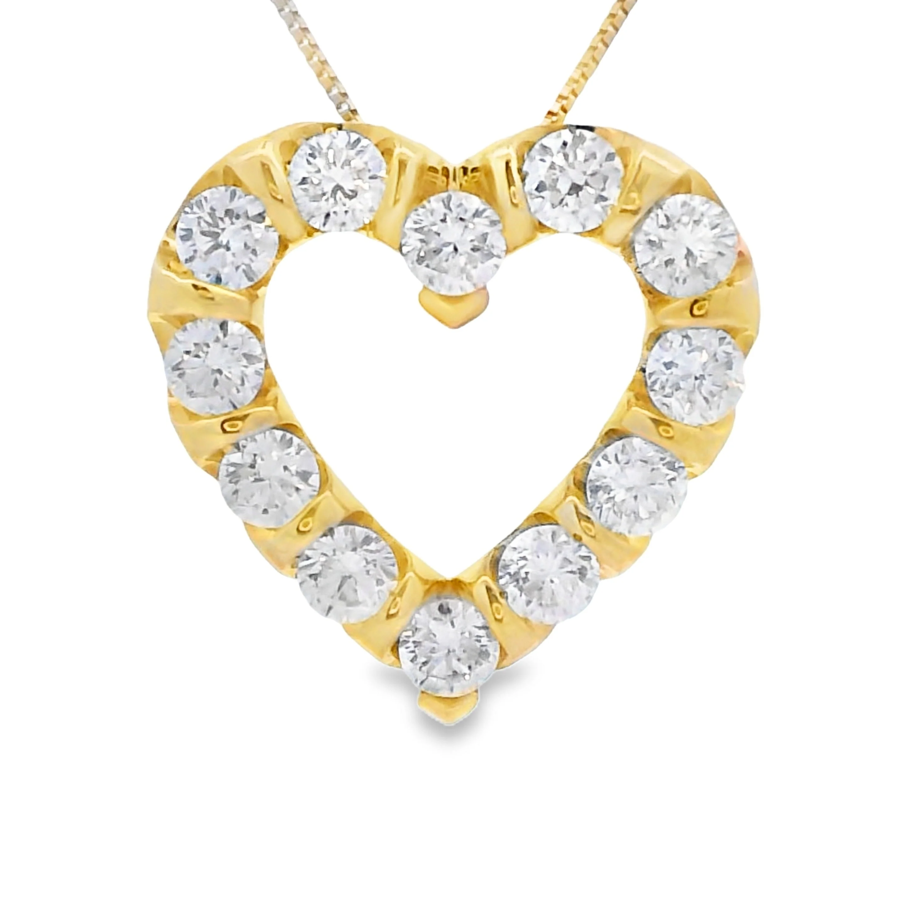 Lab Grown Diamond Heart Love Pendant 10KT Yellow Gold