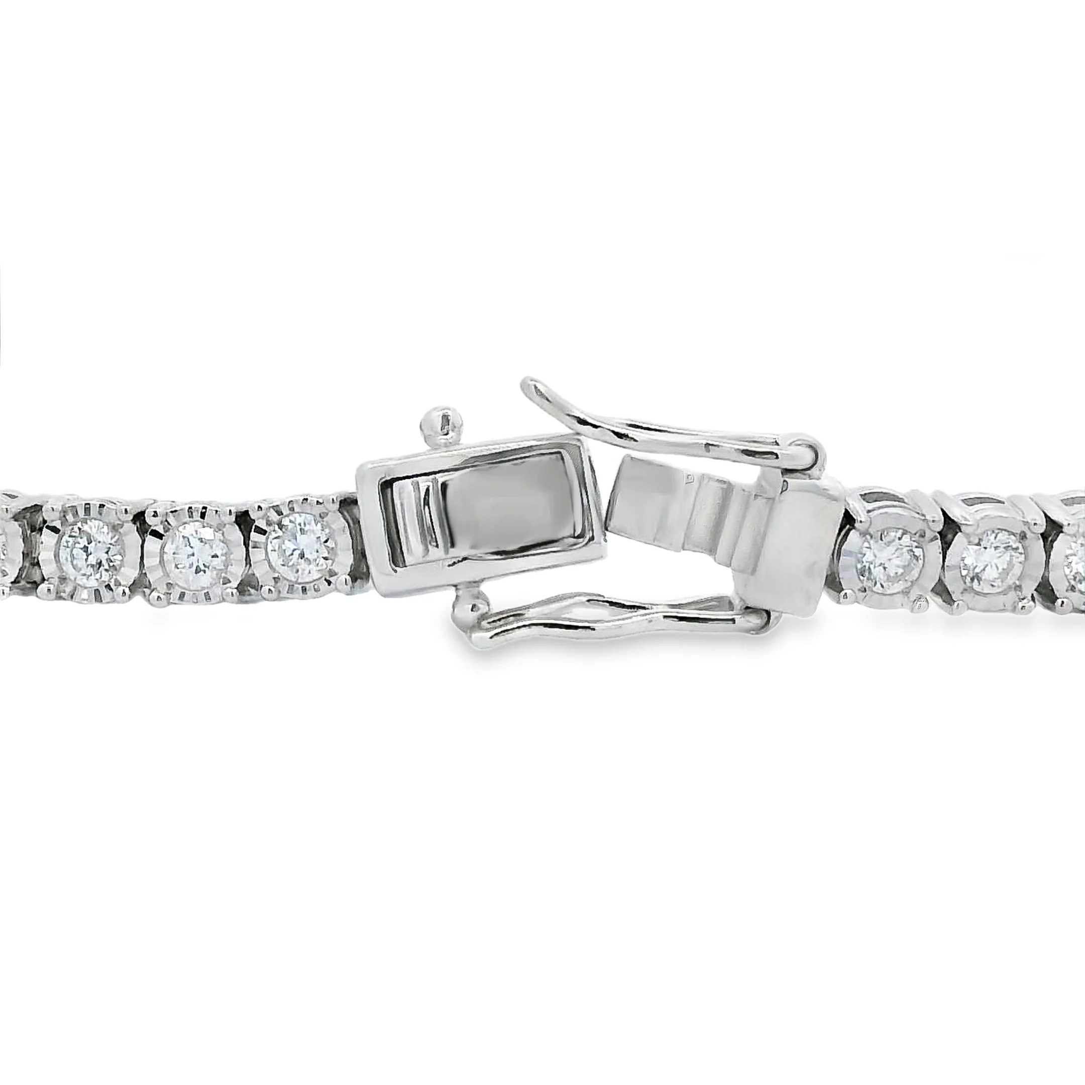 Lab Grown Diamond Tennis Bracelet Sterling Silver - Image 3