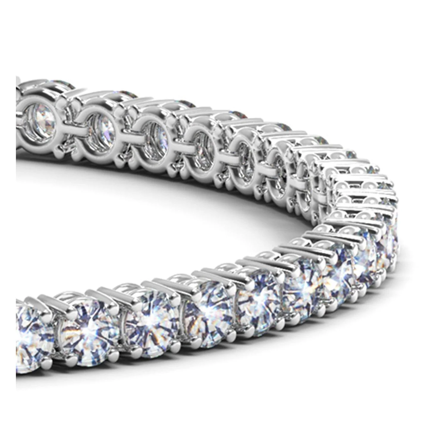 Lab Grown Round Diamond Tennis Bracelet in 14k White Gold (8 cctw F/G VS2/SI1) - Image 2