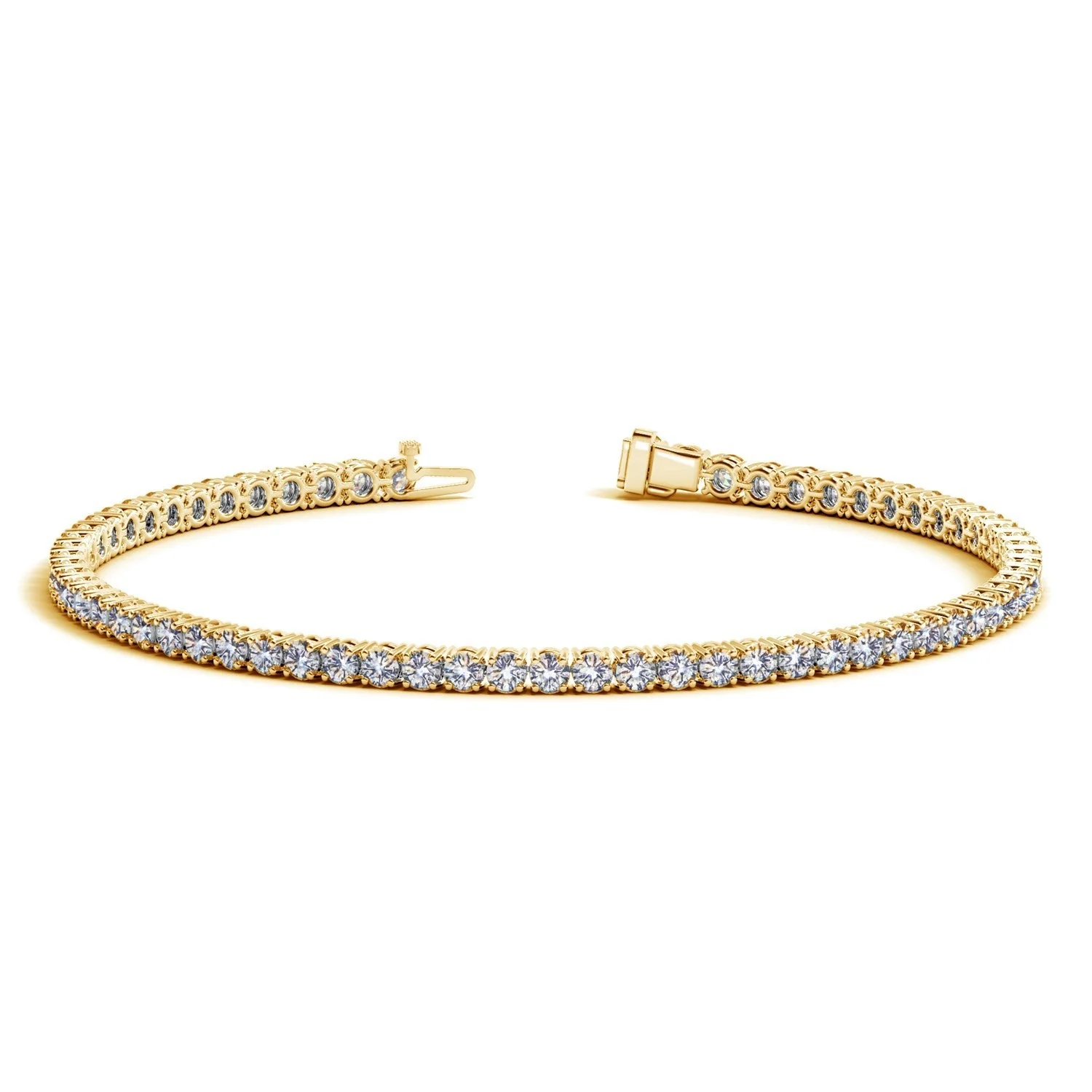 Lab Grown Round Diamond Tennis Bracelet in 14k Yellow Gold (3 cctw F/G VS2/SI1) - Image 4
