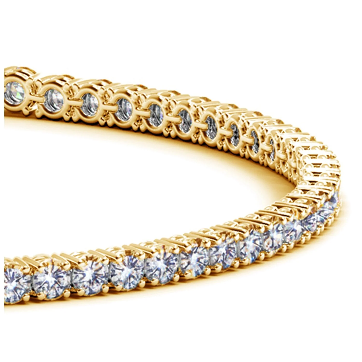Lab Grown Round Diamond Tennis Bracelet in 14k Yellow Gold (3 cctw F/G VS2/SI1) - Image 5