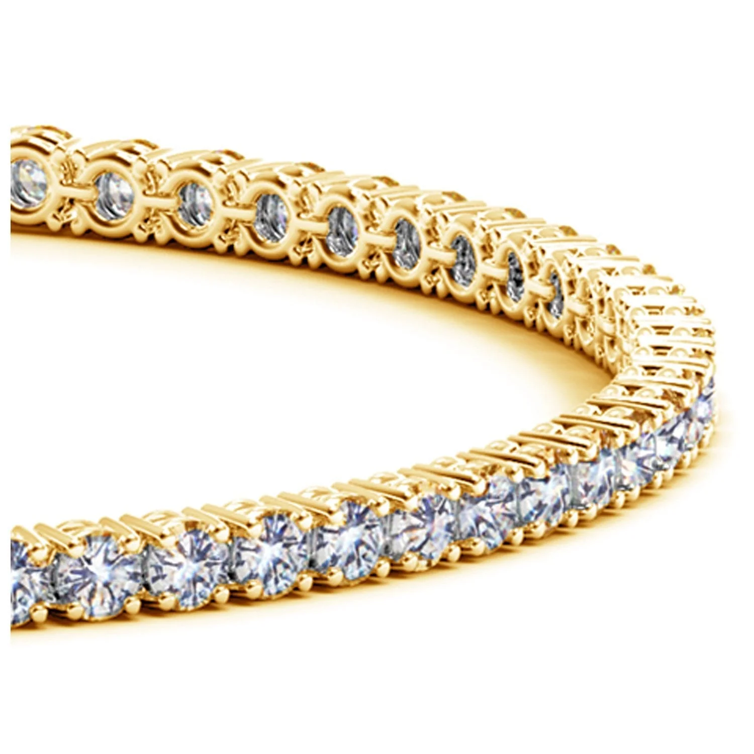 Lab Grown Round Diamond Tennis Bracelet in 14k Yellow Gold (4 cctw F/G VS2/SI1) - Image 2