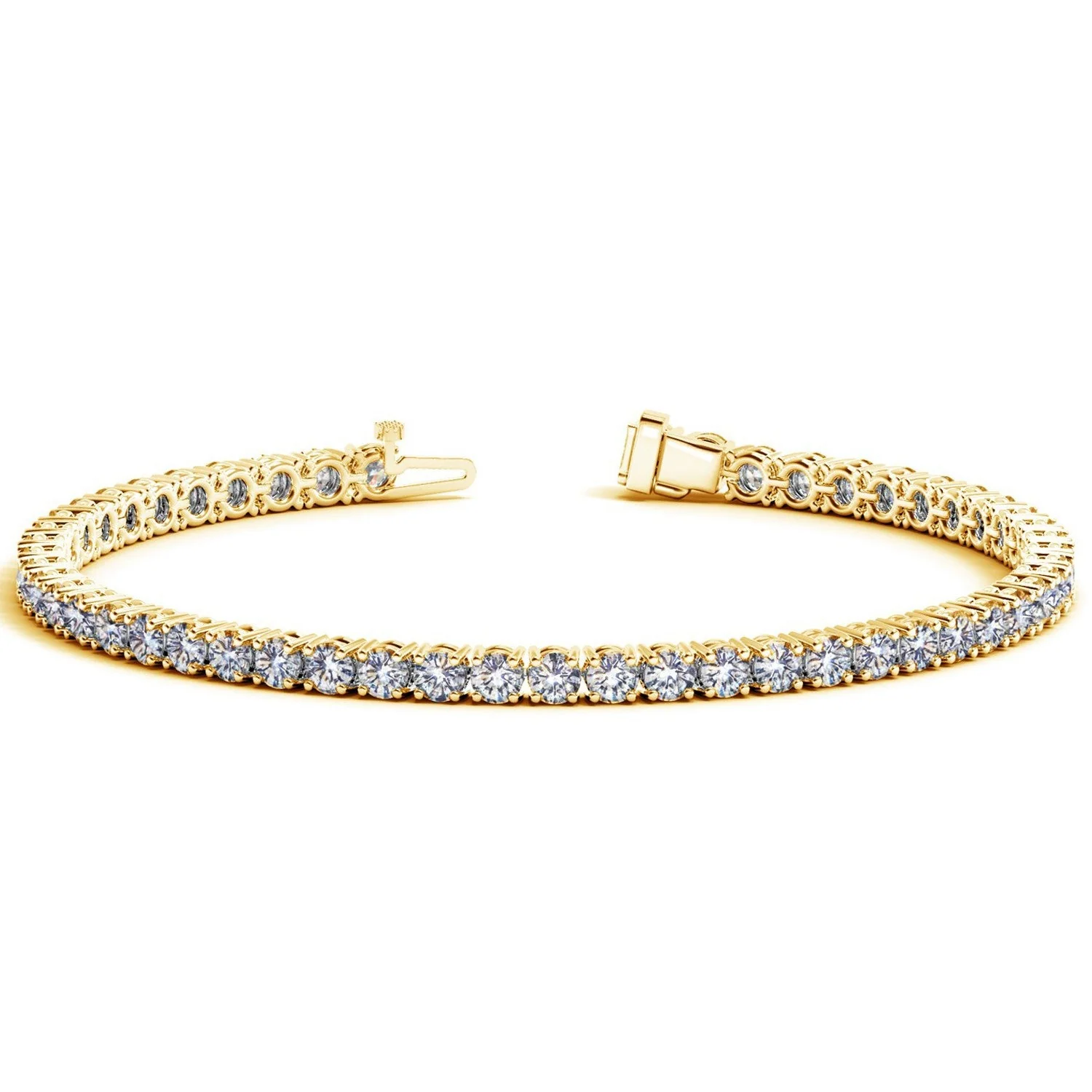 Lab Grown Round Diamond Tennis Bracelet in 14k Yellow Gold (7 cctw F/G  VS2/SI1) - Image 4