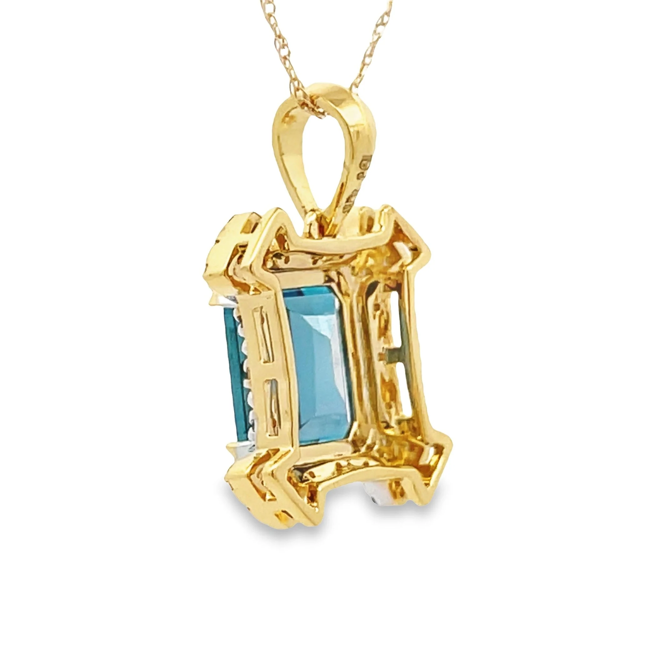 London Blue Topaz Fashion Pendants 10KT Yellow Gold - Image 2