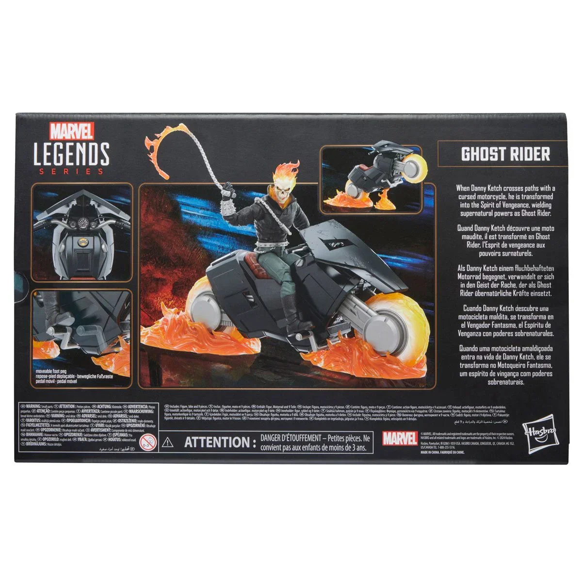 Marvel Legends Series Ghost Rider (Danny Ketch) with Motorcycle Action Figure - Image 2