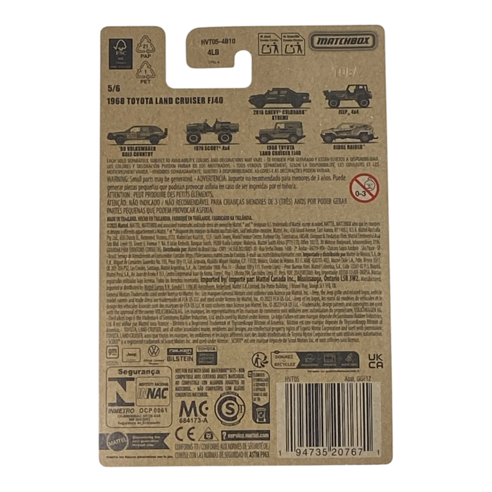 Matchbox 1968 Toyota Land Cruiser FJ40 - Matchbox Off Road Rally Series 5/6 - Image 2