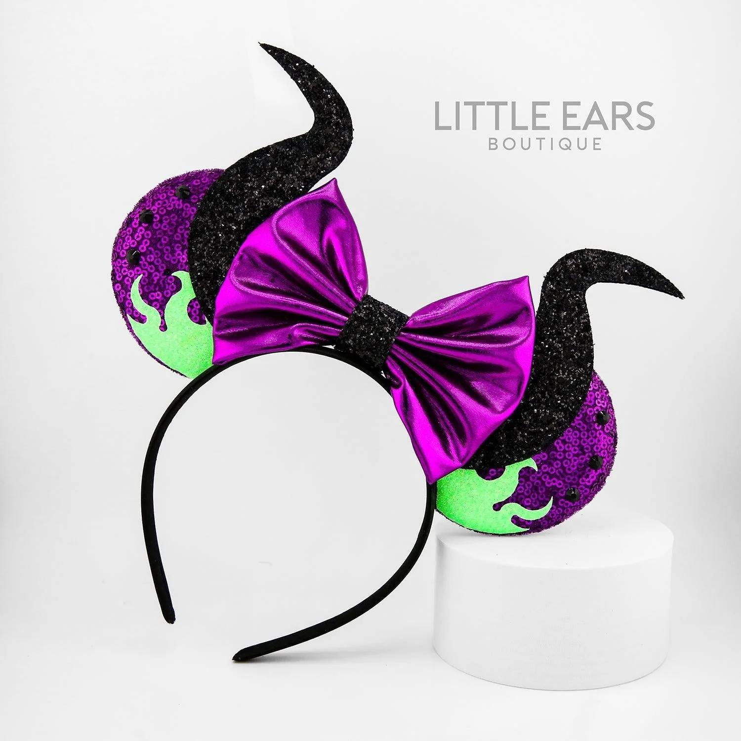 Mistress of All Evil Glitter Mickey Ears - Image 4