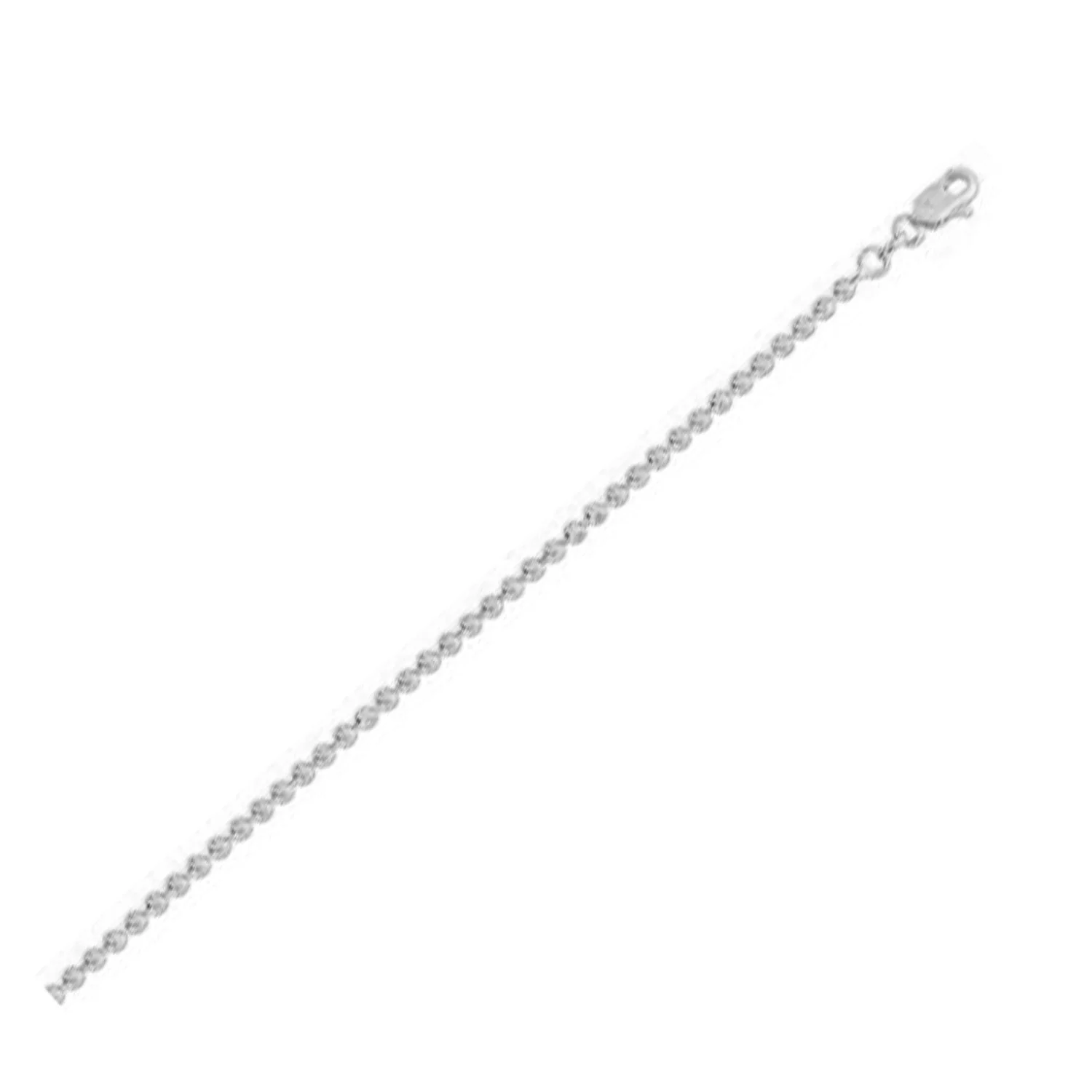 Moon Cut Bead Chain in 14k White Gold (2.50 mm) - Image 5