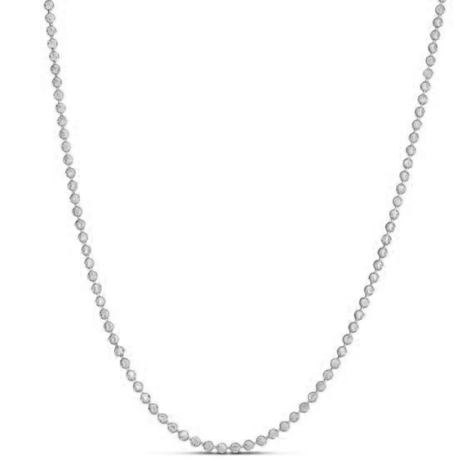 Moon Cut Bead Chain in 14k White Gold (2.50 mm) - Image 7