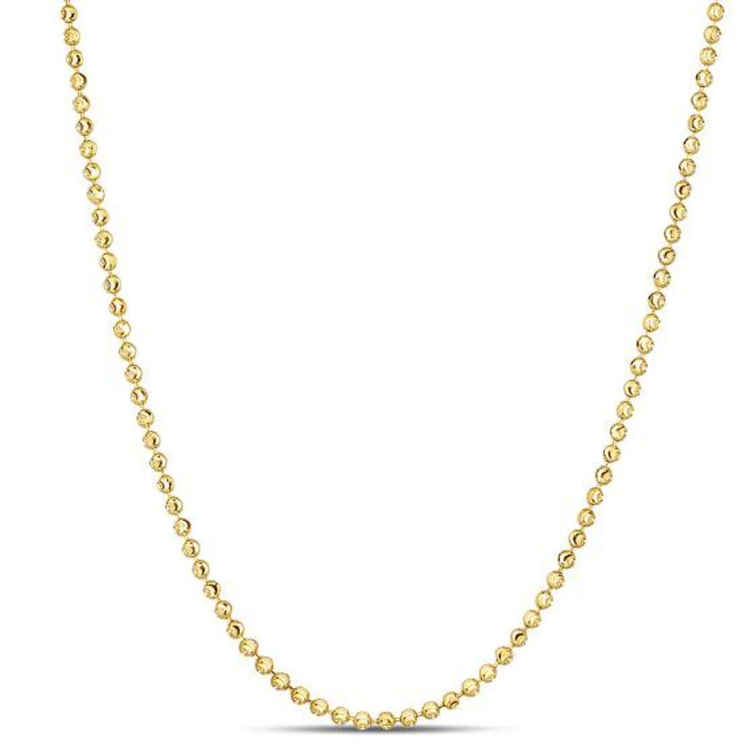 Moon Cut Bead Chain in 14k Yellow Gold (2.00 mm) - Image 2