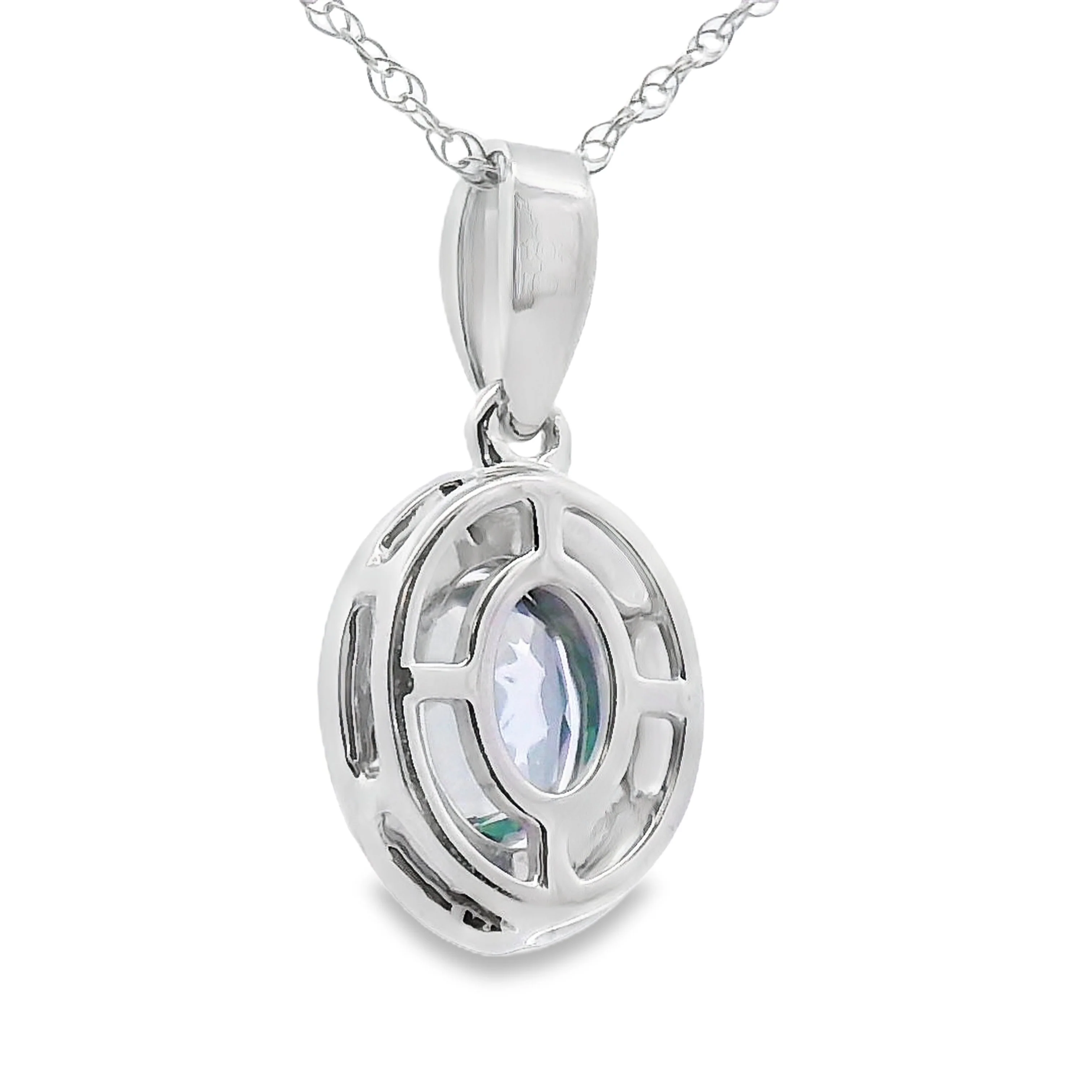 Mystic Fire Topaz Fashion Pendants 10KT White Gold - Image 2