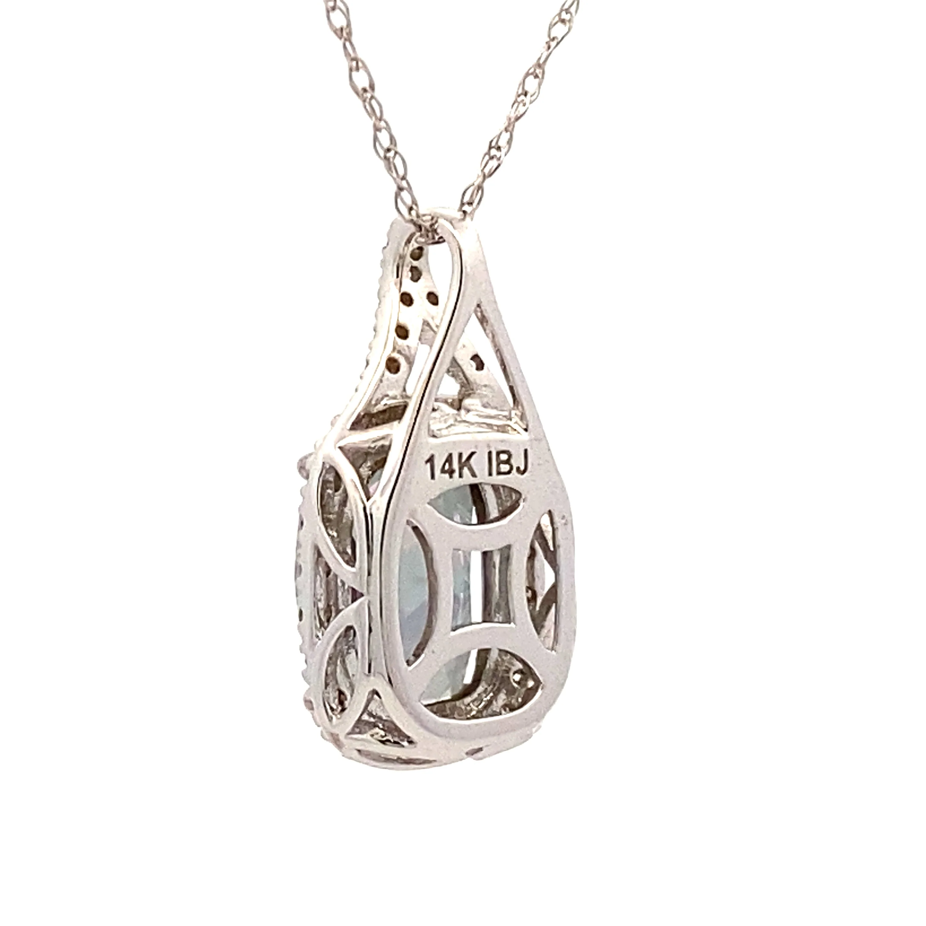 Mystic Fire Topaz Fashion Pendants 14KT White Gold - Image 2