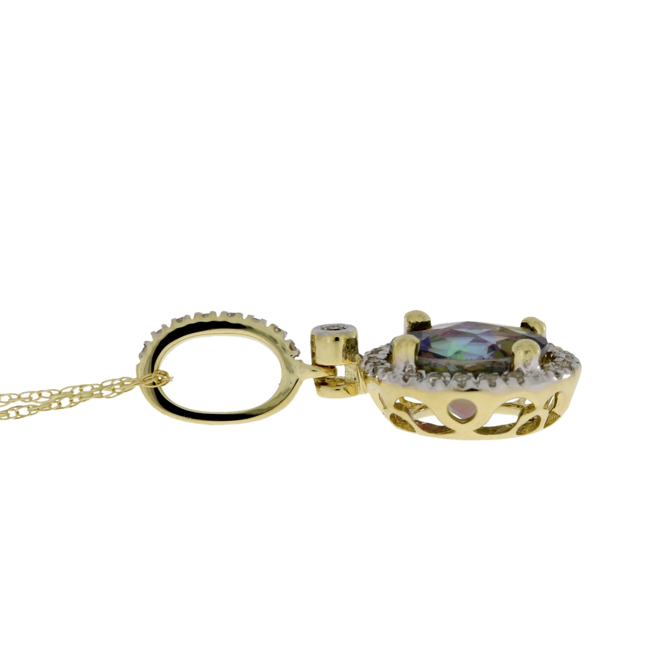 Mystic Fire Topaz Fashion Pendants 14KT Yellow Gold - Image 2