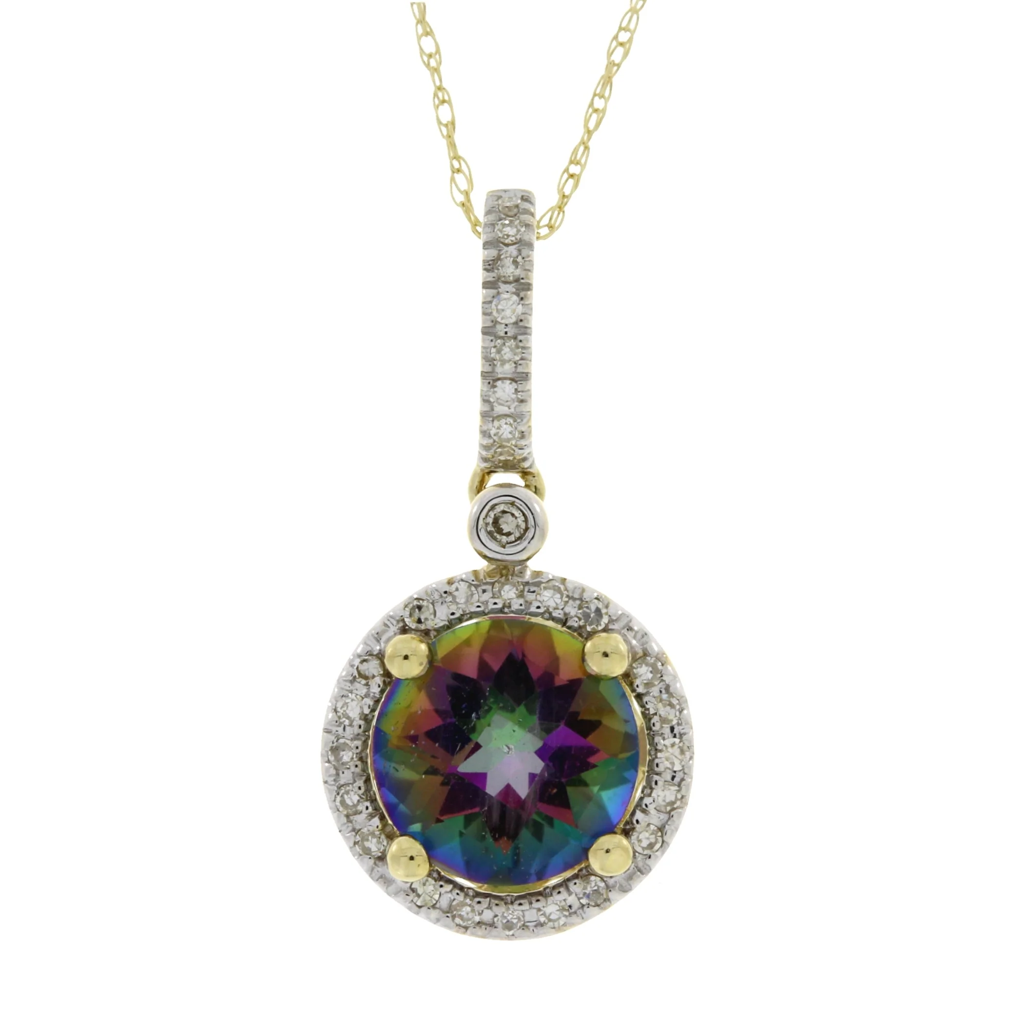 Mystic Fire Topaz Fashion Pendants 14KT Yellow Gold - Image 3