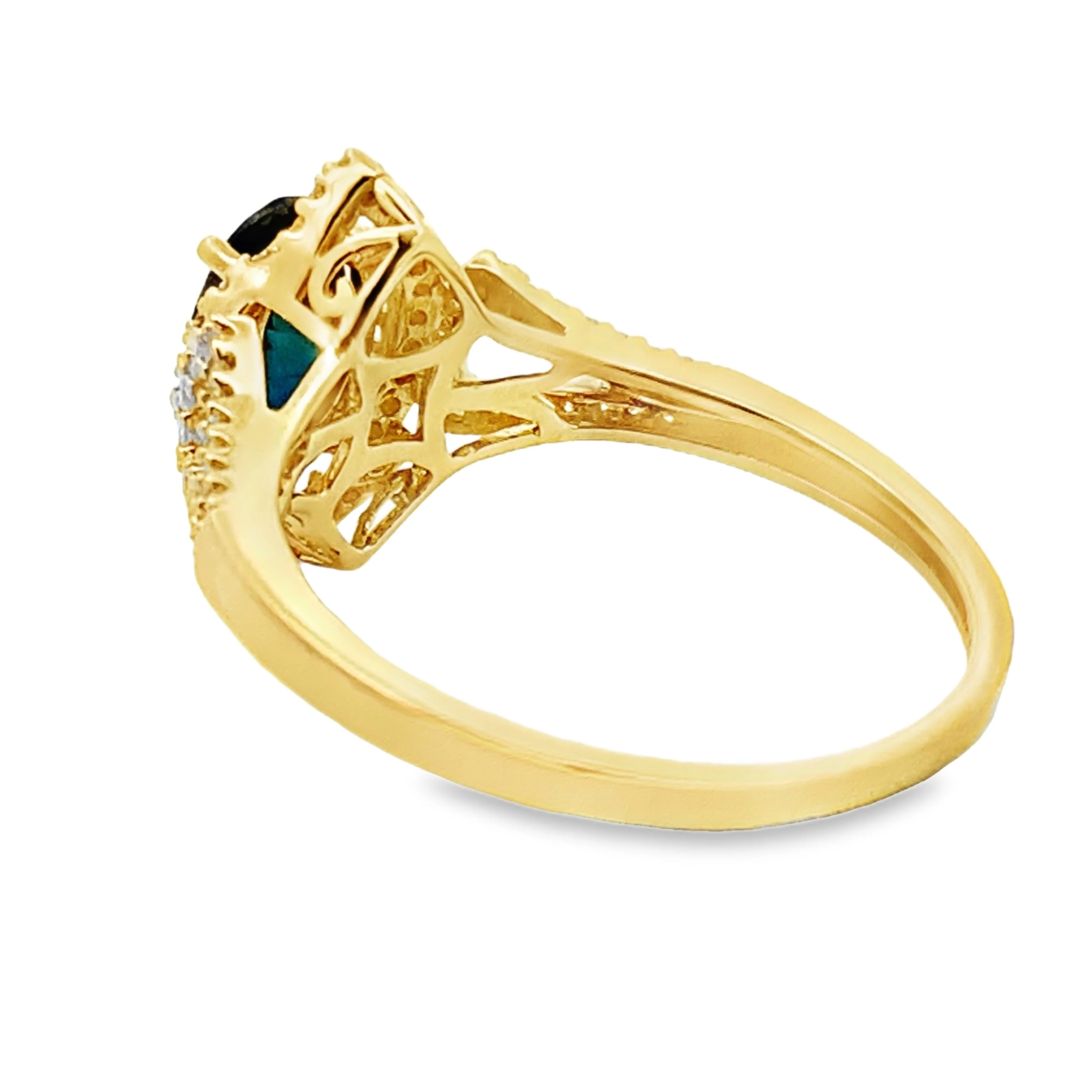 Natural 1.13ct Sapphire Diamond Ring 14KT Yellow Gold - Image 2