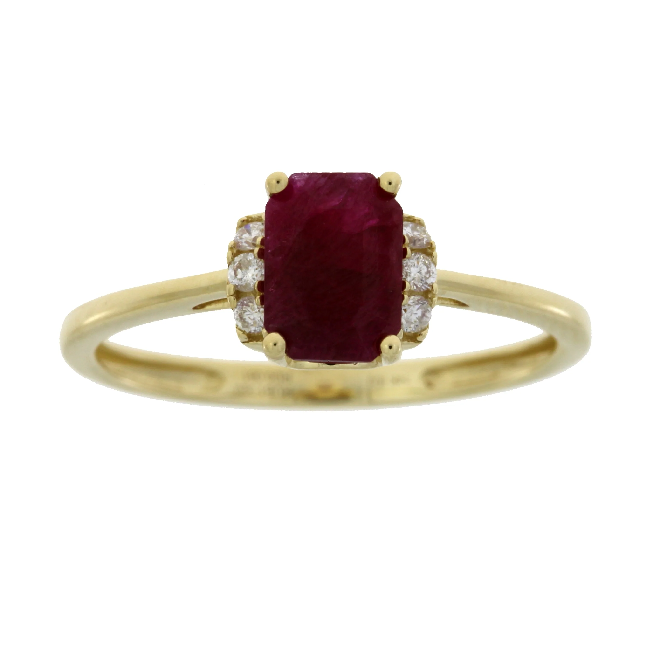 Natural 1.38ct Ruby Diamond Ring 14KT Yellow Gold - Image 4