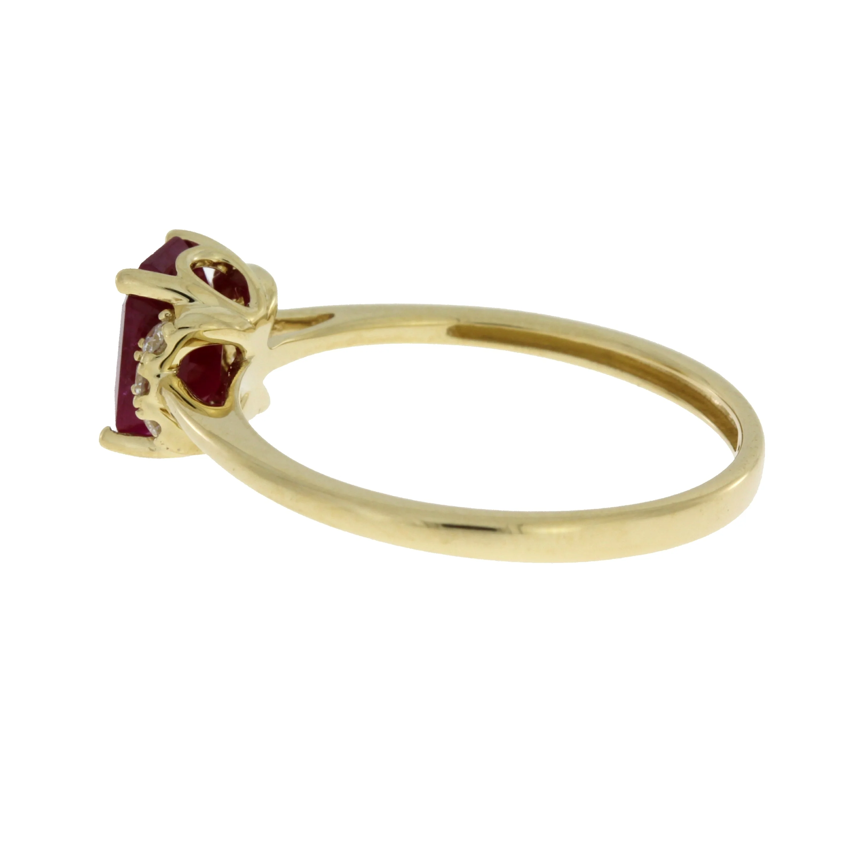 Natural 1.38ct Ruby Diamond Ring 14KT Yellow Gold - Image 5
